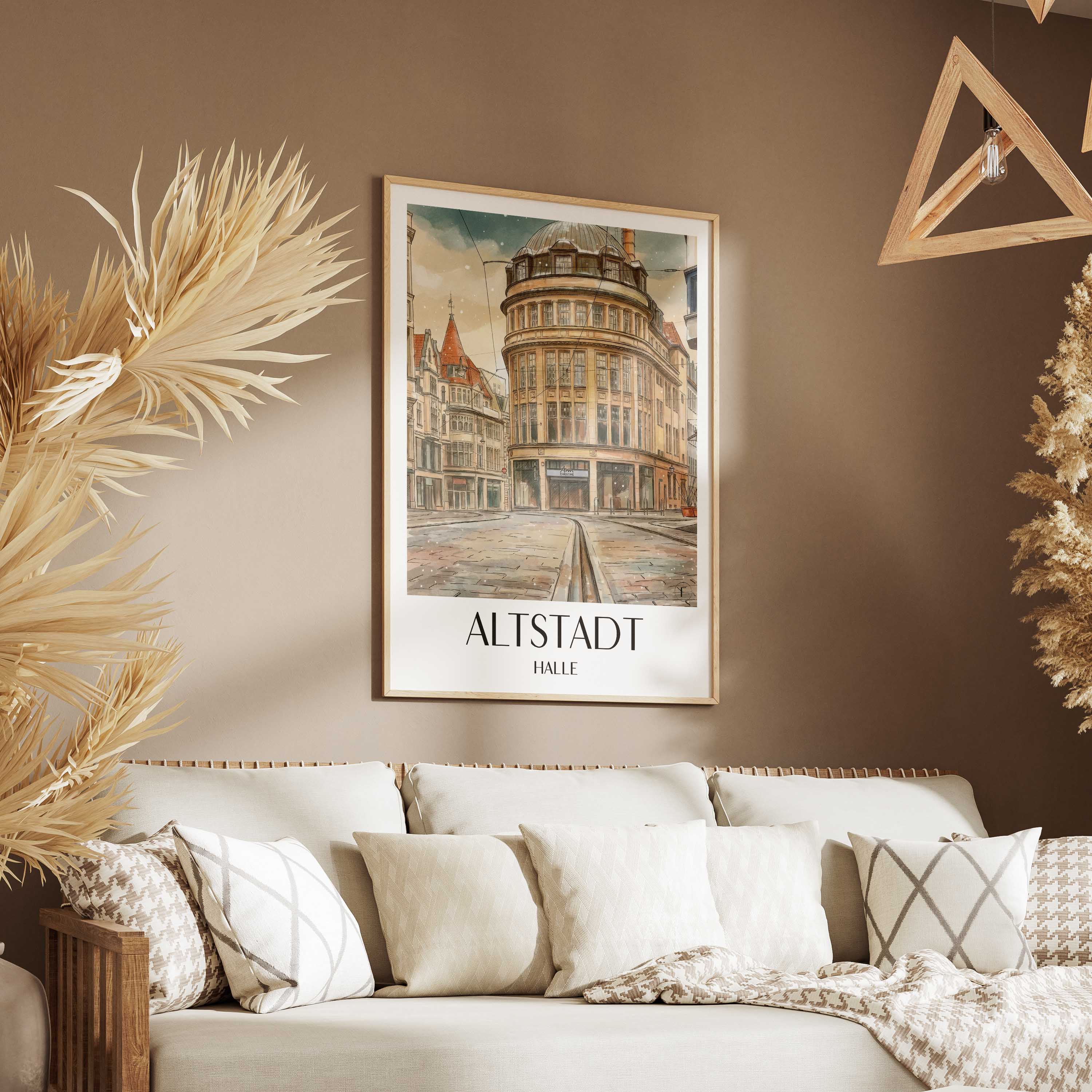 altstadt-halle-deutschland-poster-aquarell