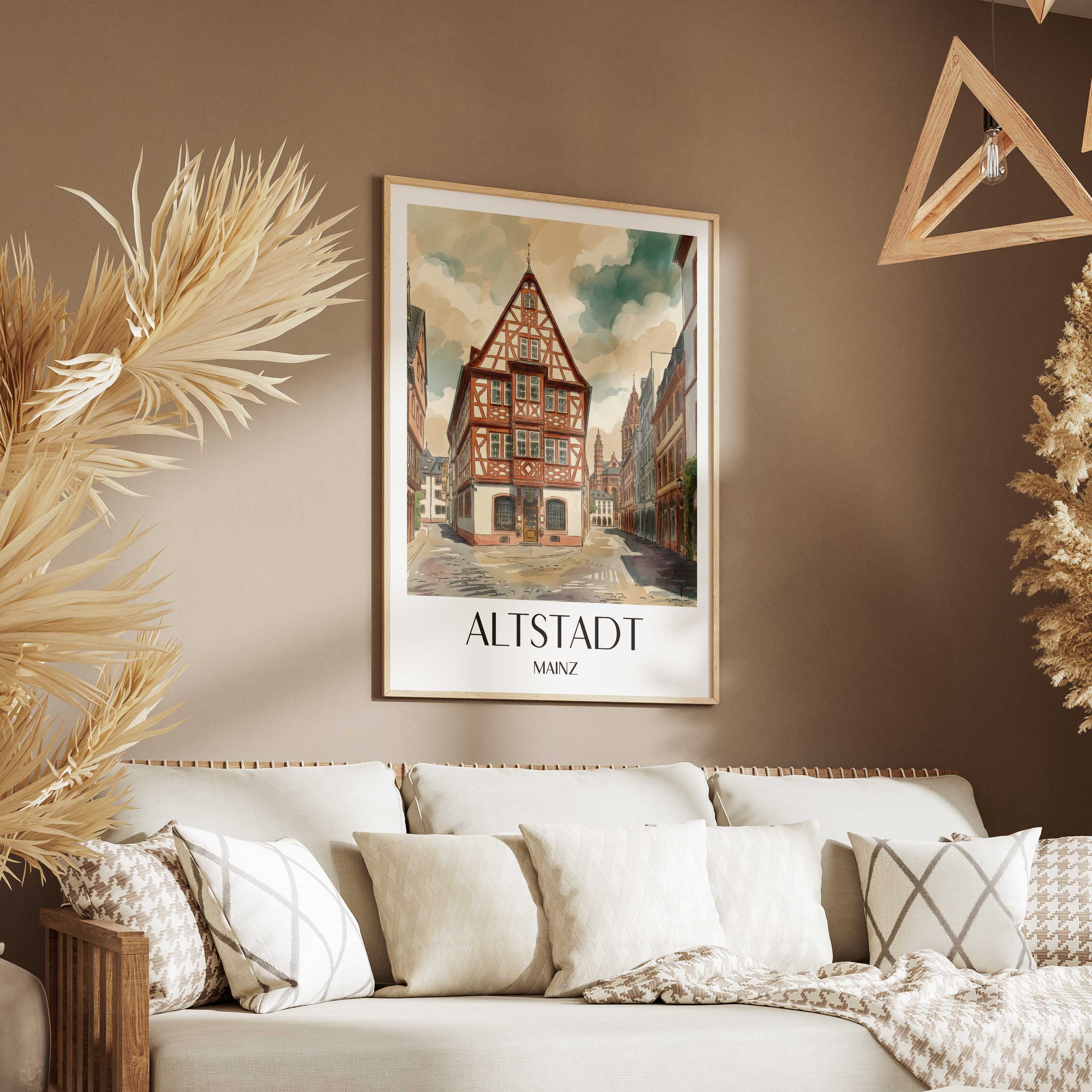 altstadt-mainz-deutschland-poster-aquarell
