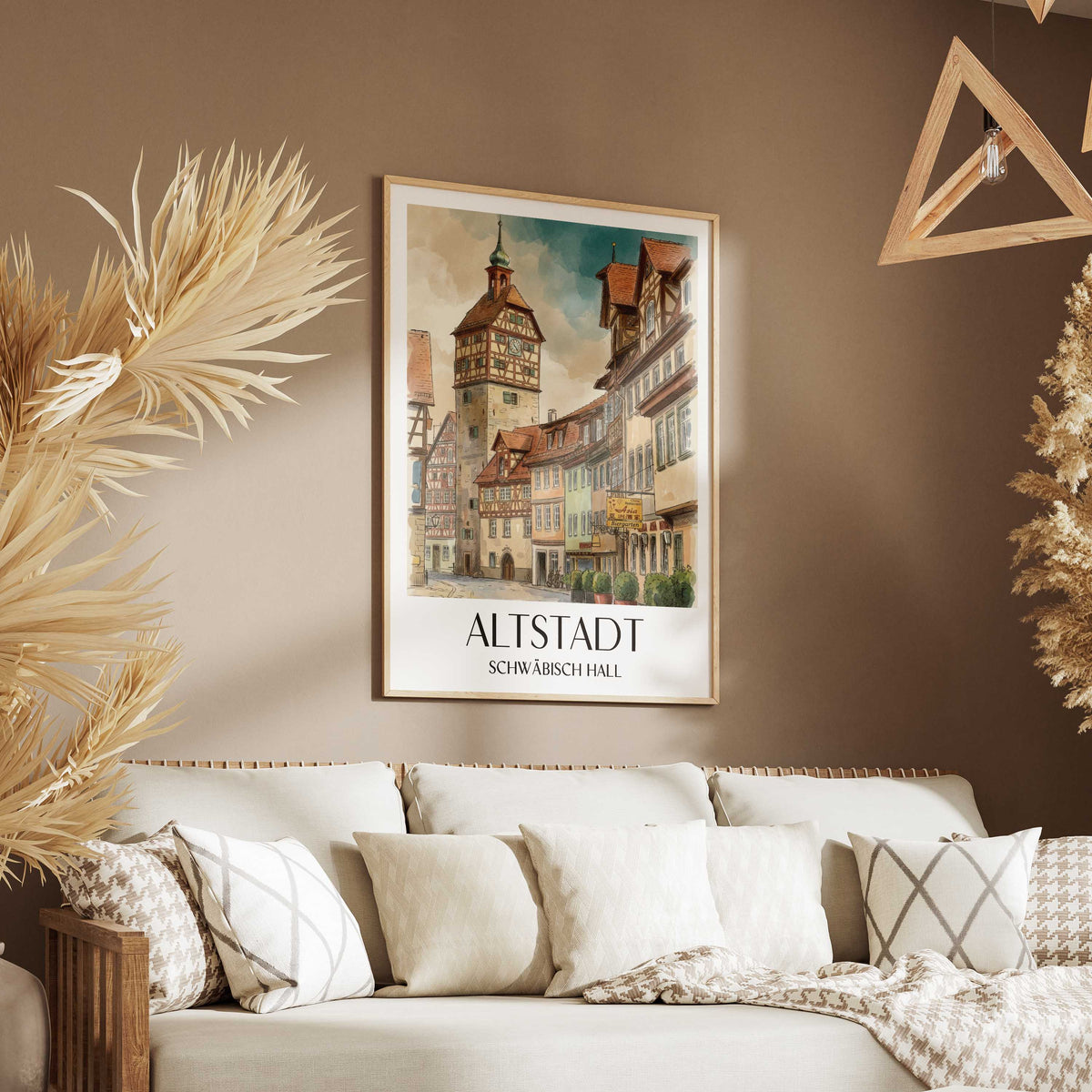 altstadt-schwäbisch-hall-deutschland-poster-aquarell