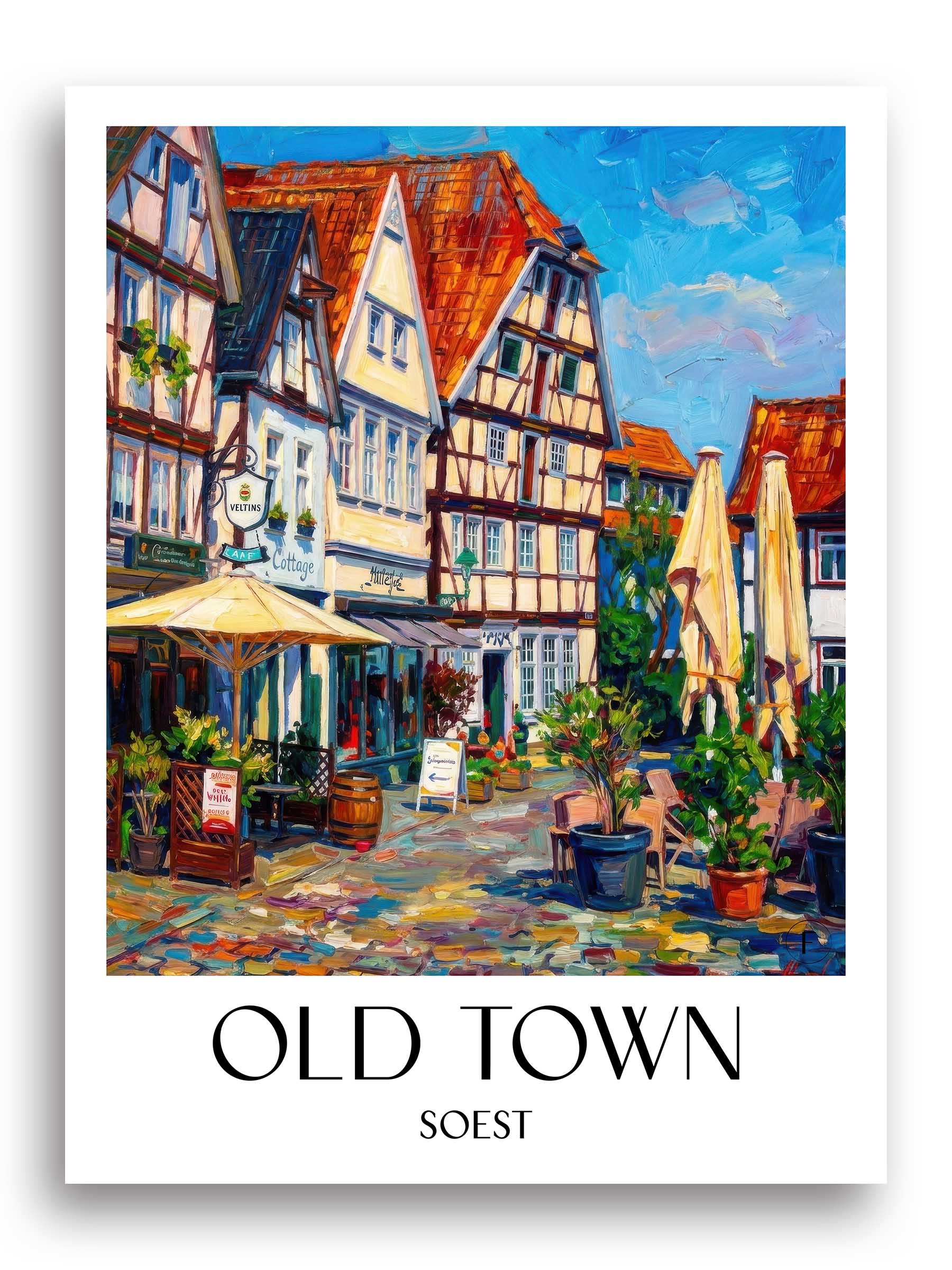 Altstadt Poster - Soest - Deutschland Kunstdruck - Ölgemälde von A4 bis A1 - favplace