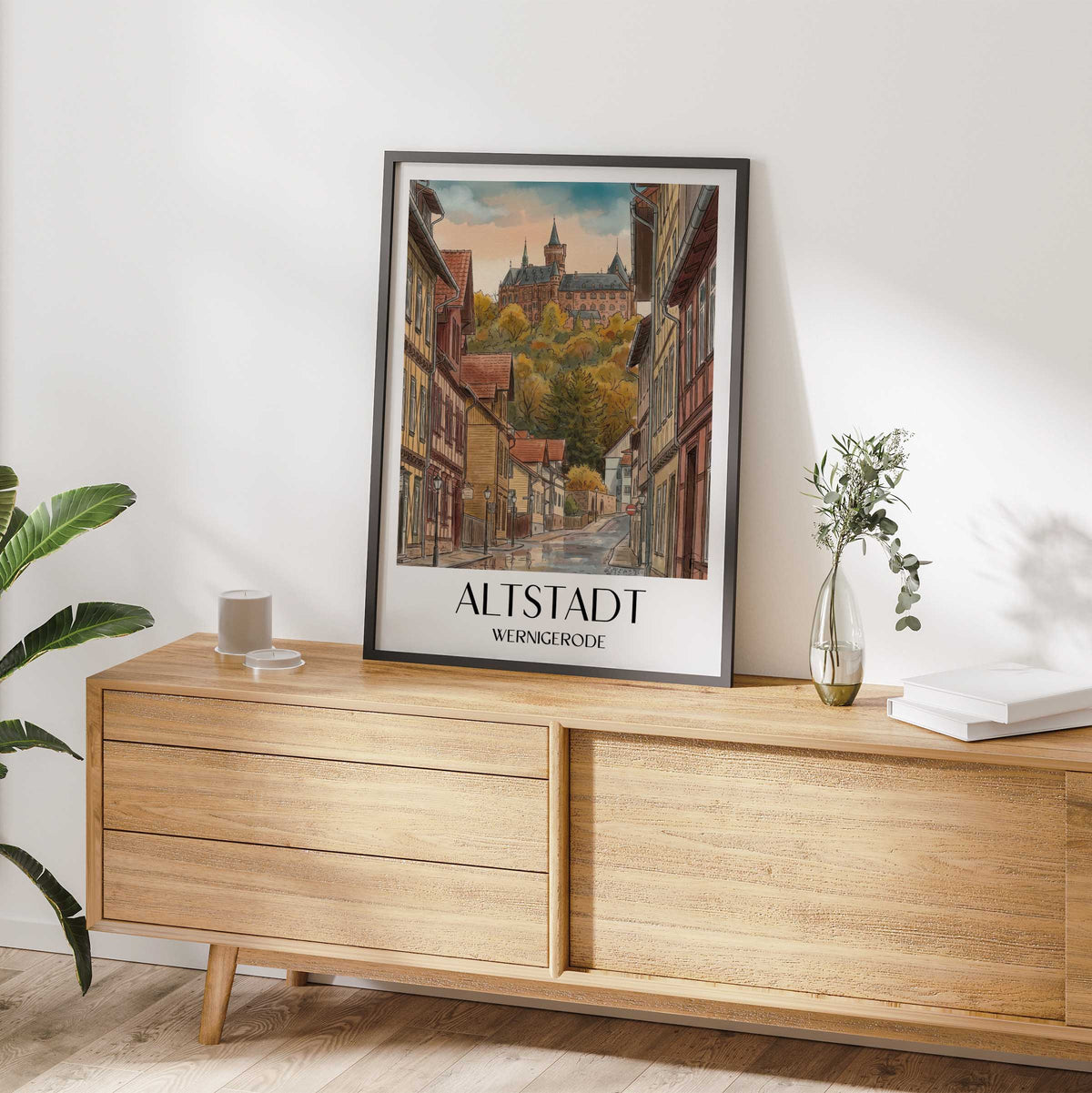 altstadt-wernigerode-deutschland-poster-aquarell