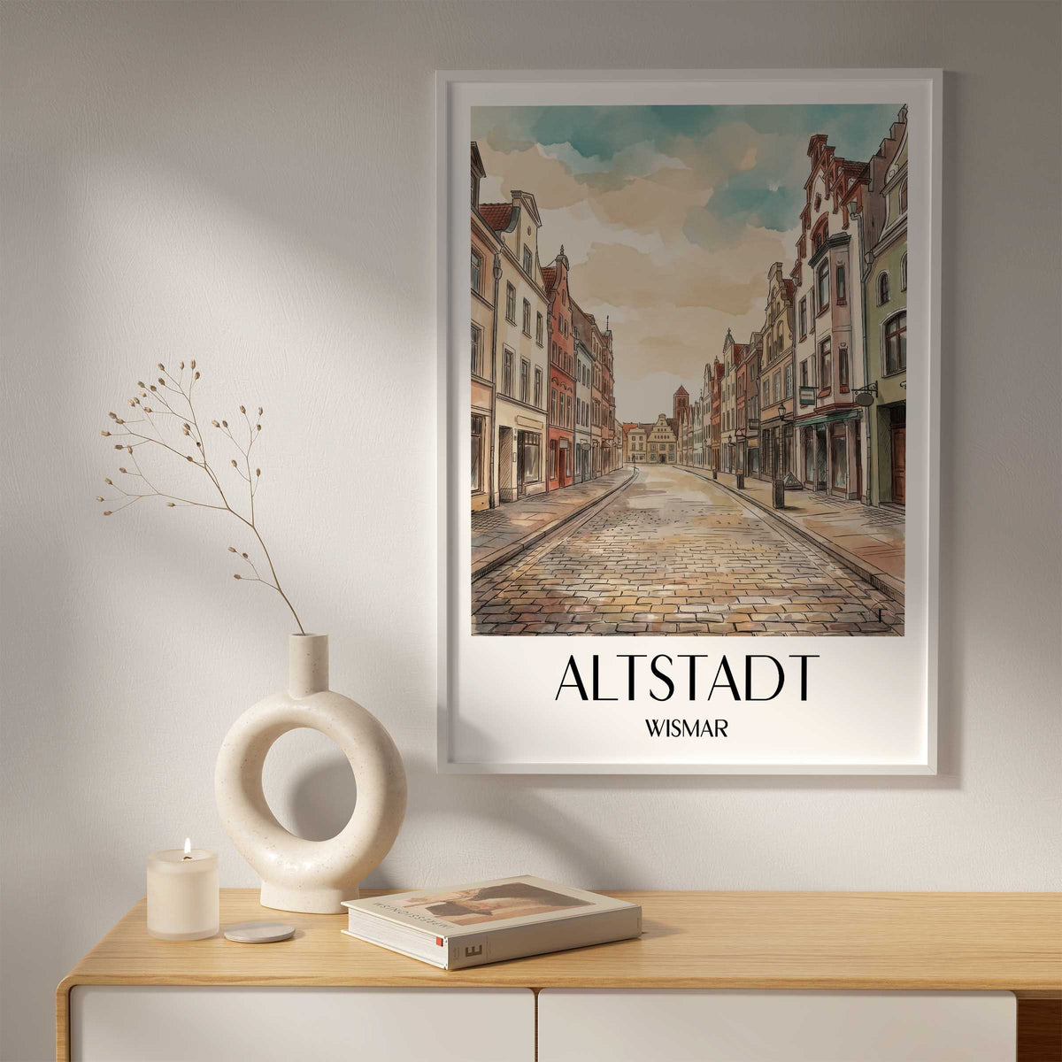 altstadt-wismar-deutschland-poster-aquarell