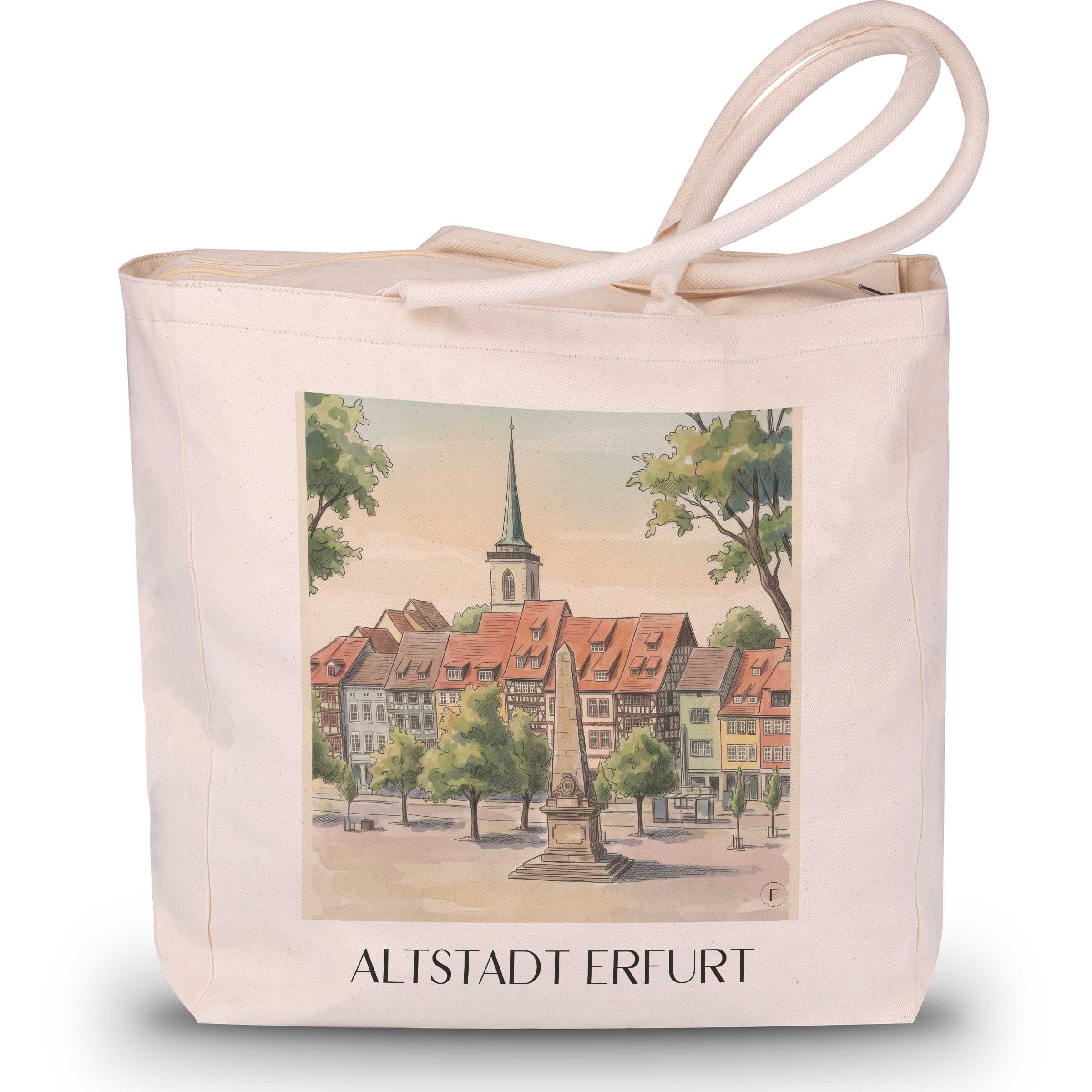 altstadt-erfurt-deutschland-einkaufstasche-aquarell