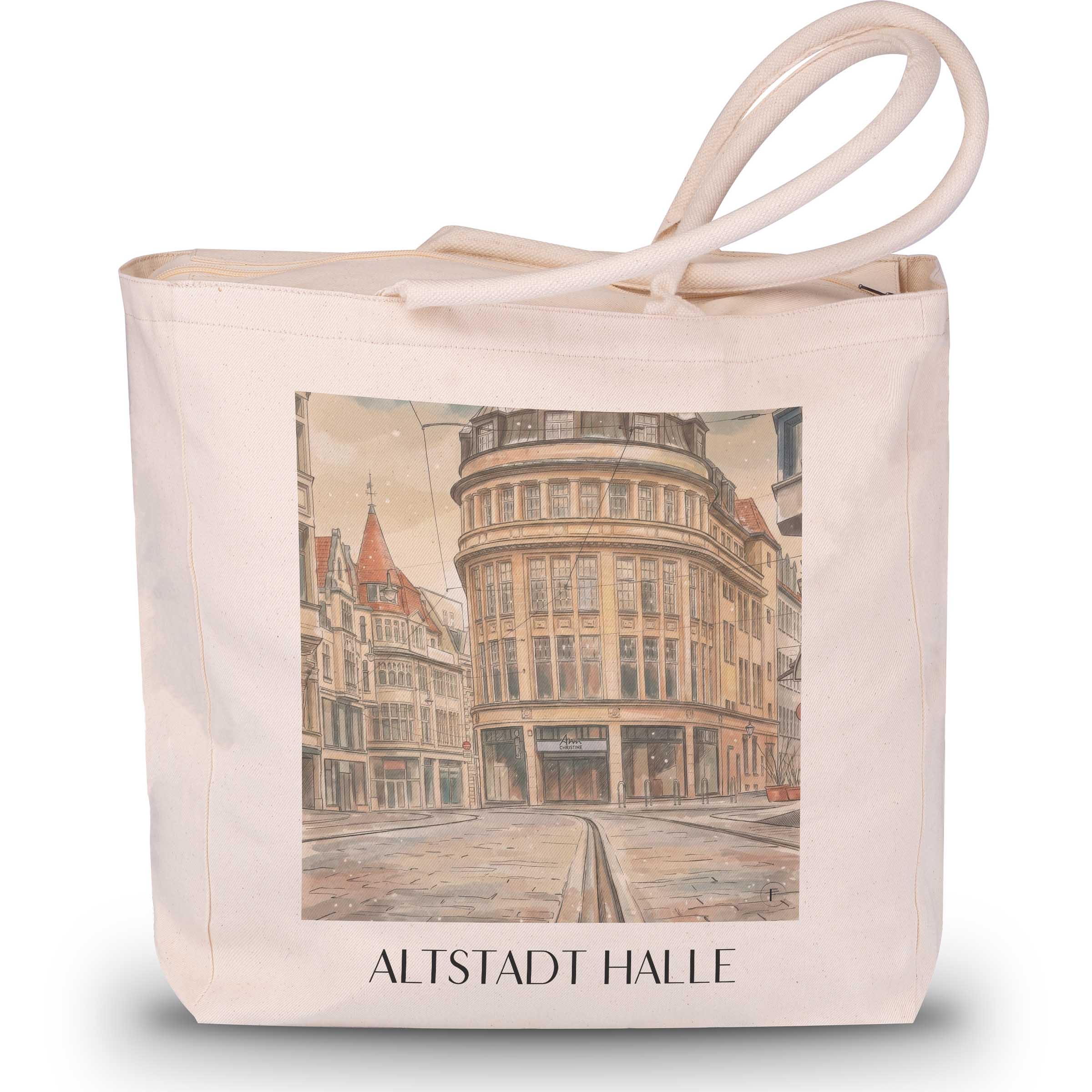 altstadt-halle-deutschland-einkaufstasche-aquarell
