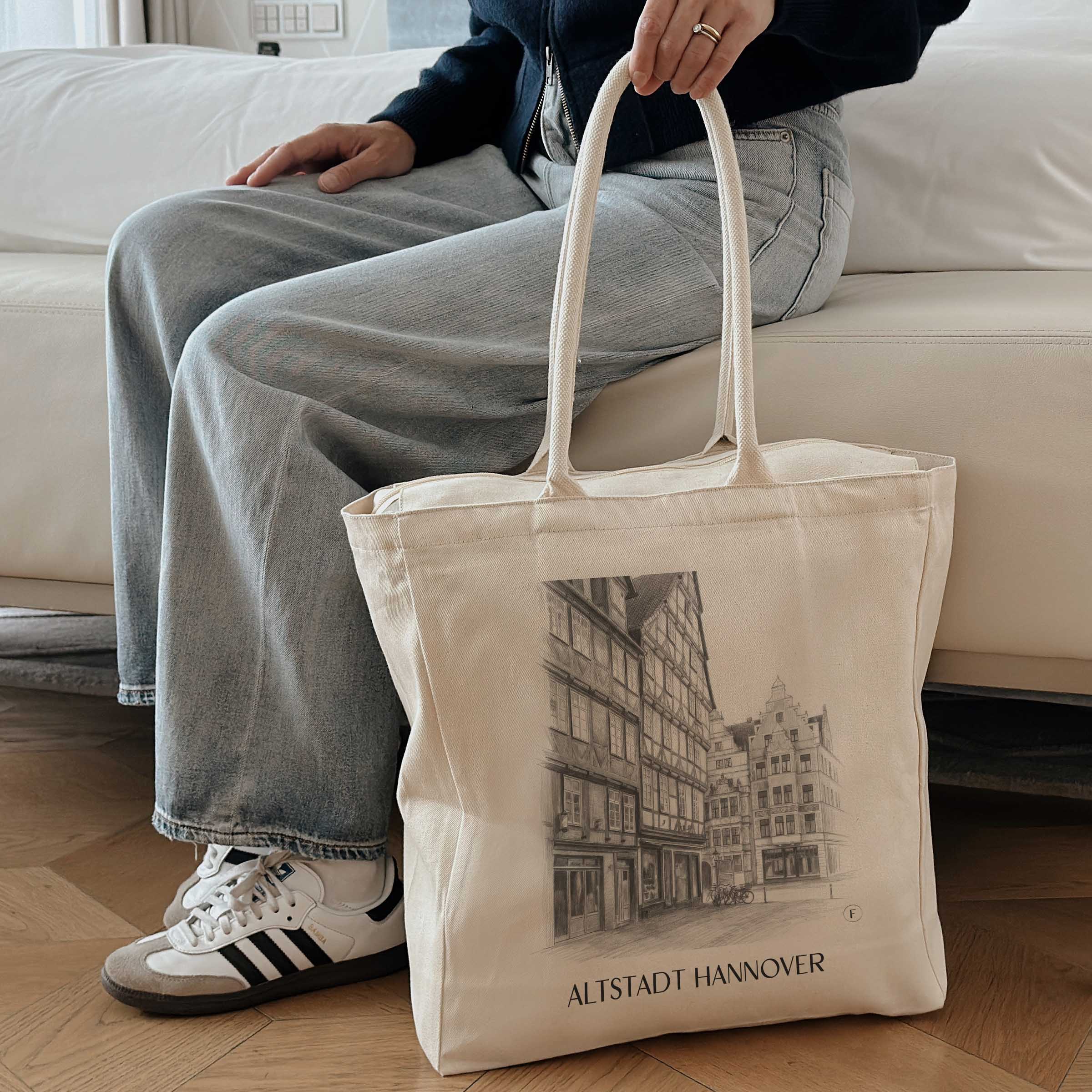 altstadt-hannover-deutschland-einkaufstasche-bleistift-zeichnung-drawing