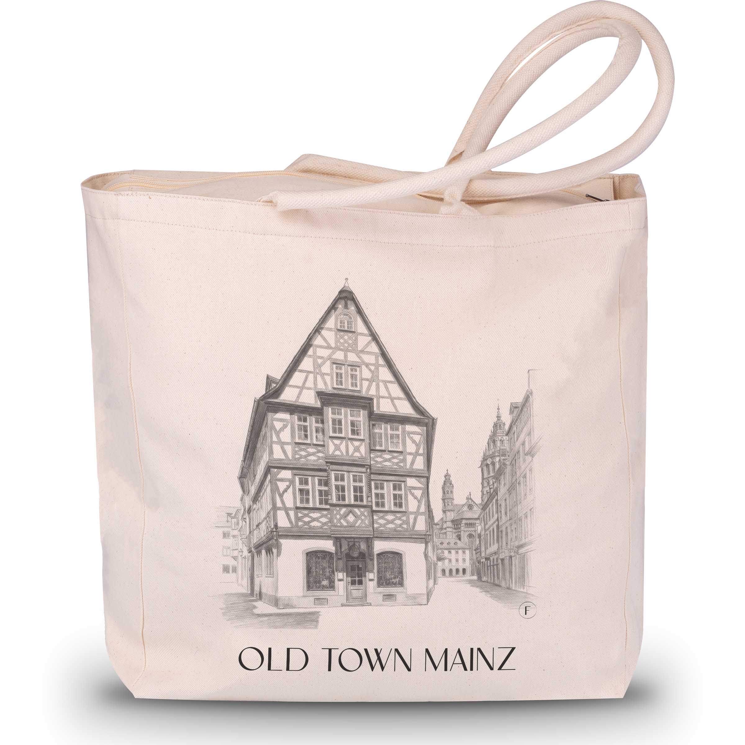 Altstadt Shopping Tasche - Mainz - Deutschland Tote Bag - Einkaufstasche im Zeichnung Stil