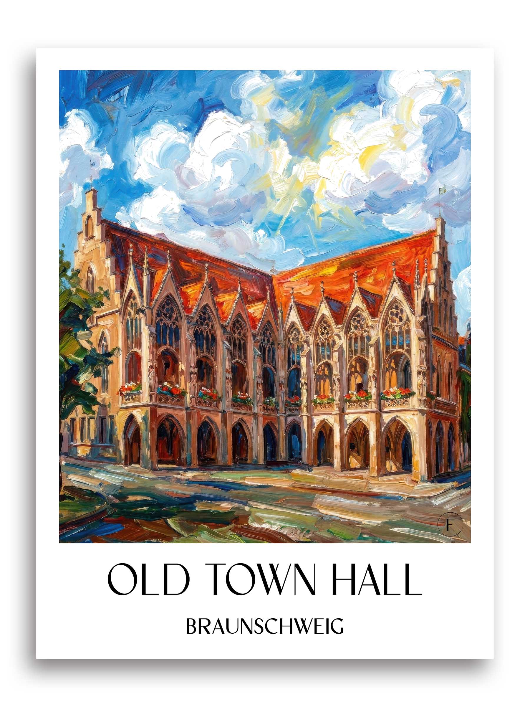 Altstadtrathaus Poster - Braunschweig - Deutschland Kunstdruck - Ölgemälde von A4 bis A1 - favplace
