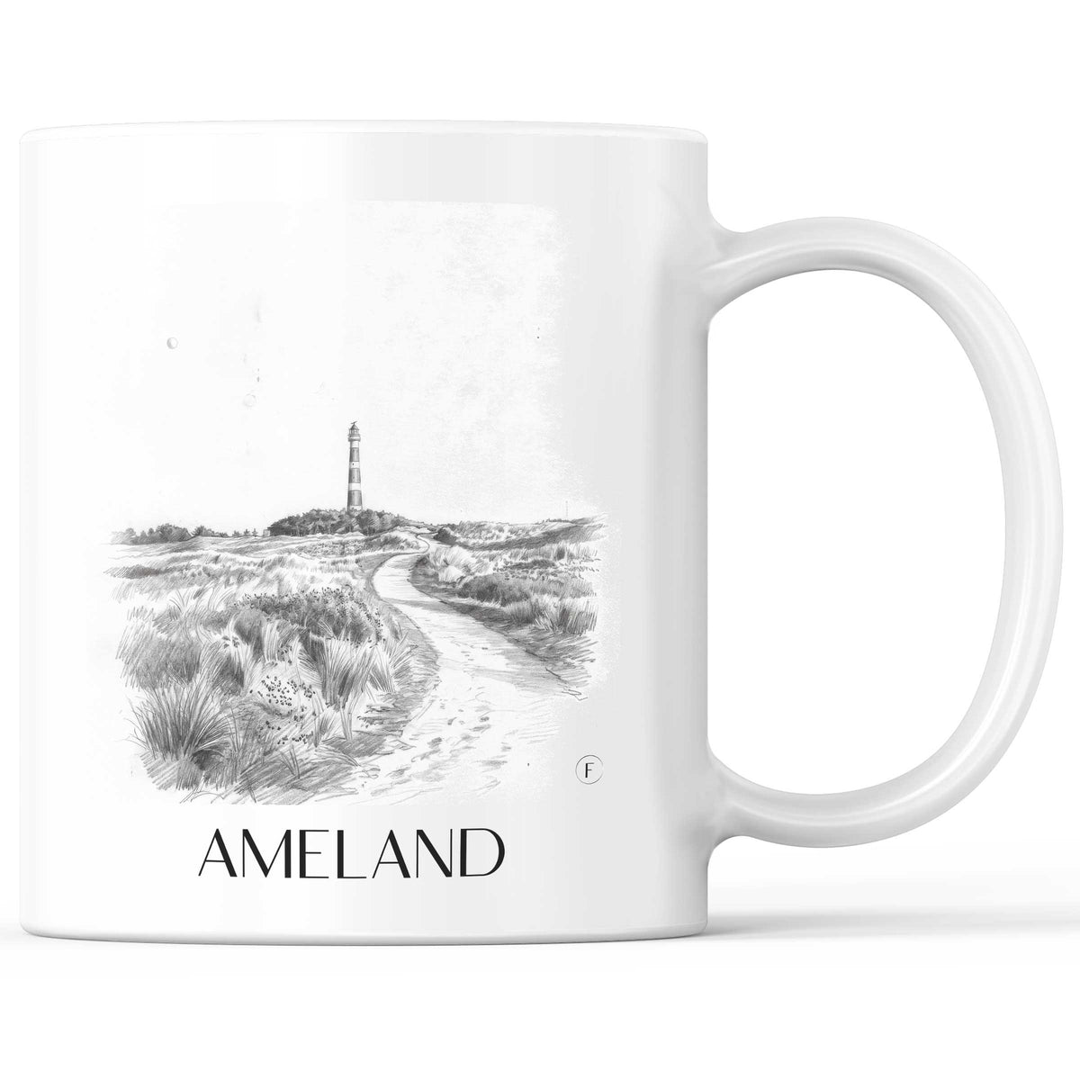 Ameland - Niederlande Becher - Kaffeetasse im Zeichnung Stil - favplace