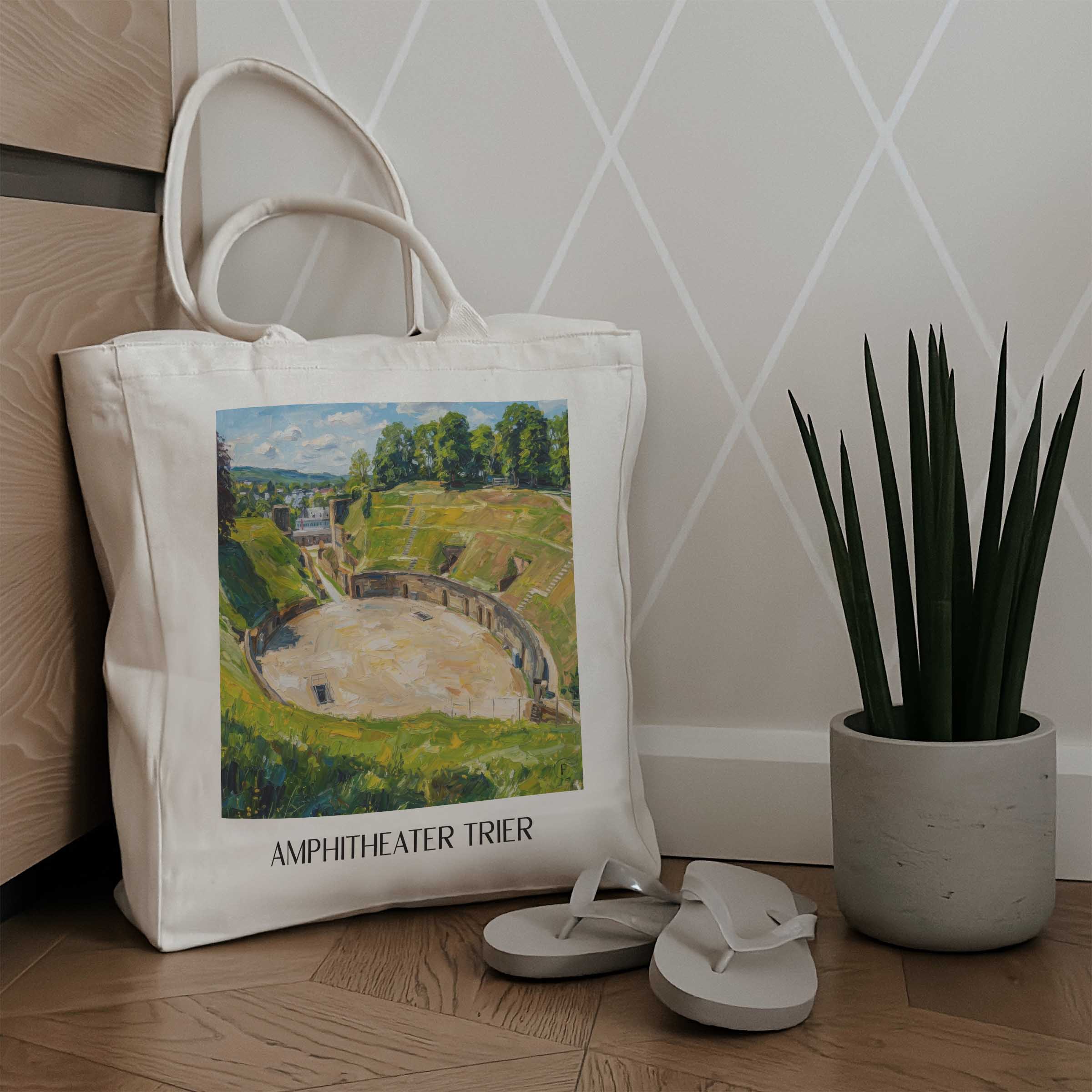 amphitheater-trier-deutschland-einkaufstasche-oil-painting-oelgemaelde