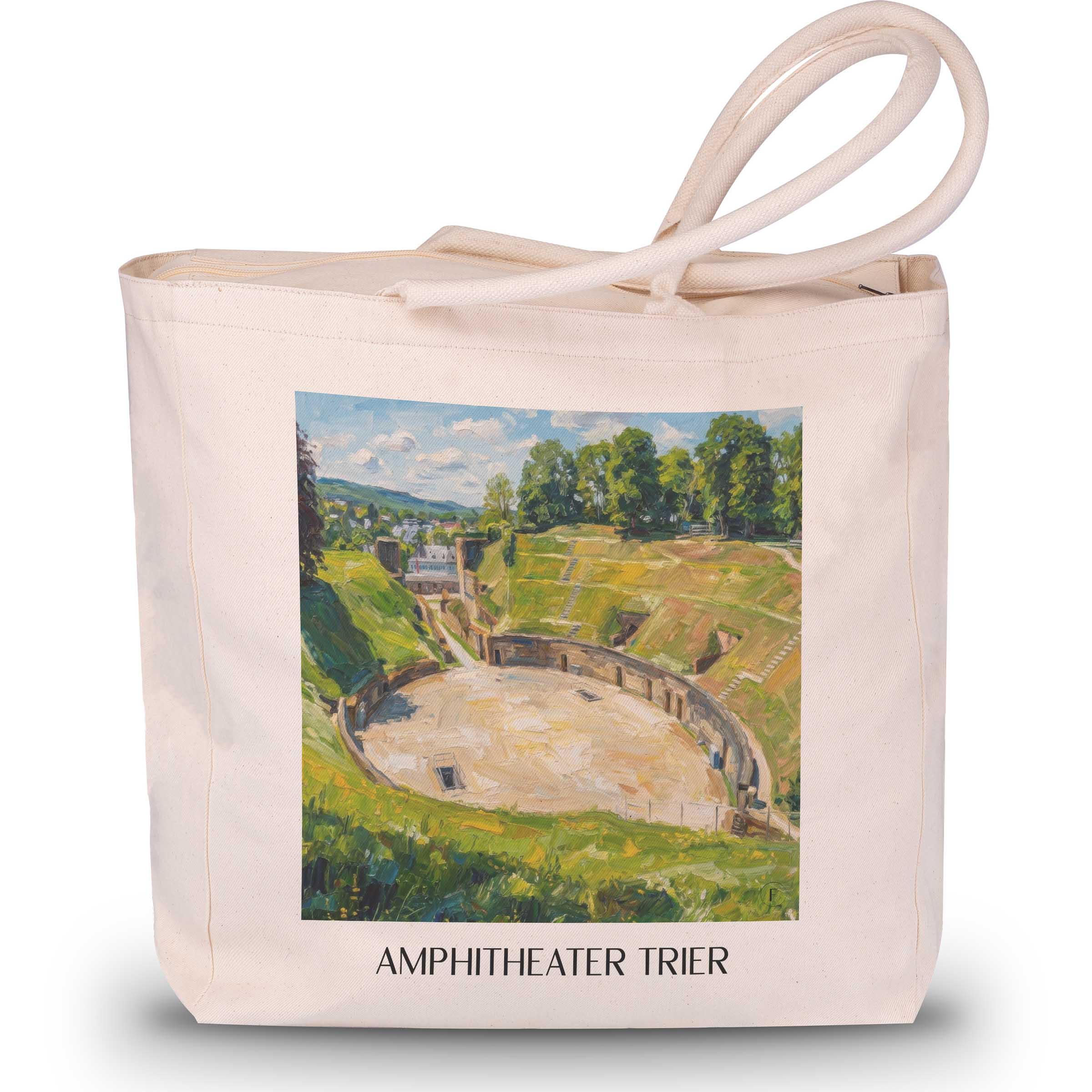 Amphitheater Shopping Tasche - Trier - Deutschland Tote Bag - Einkaufstasche im Ölgemälde Stil - favplace