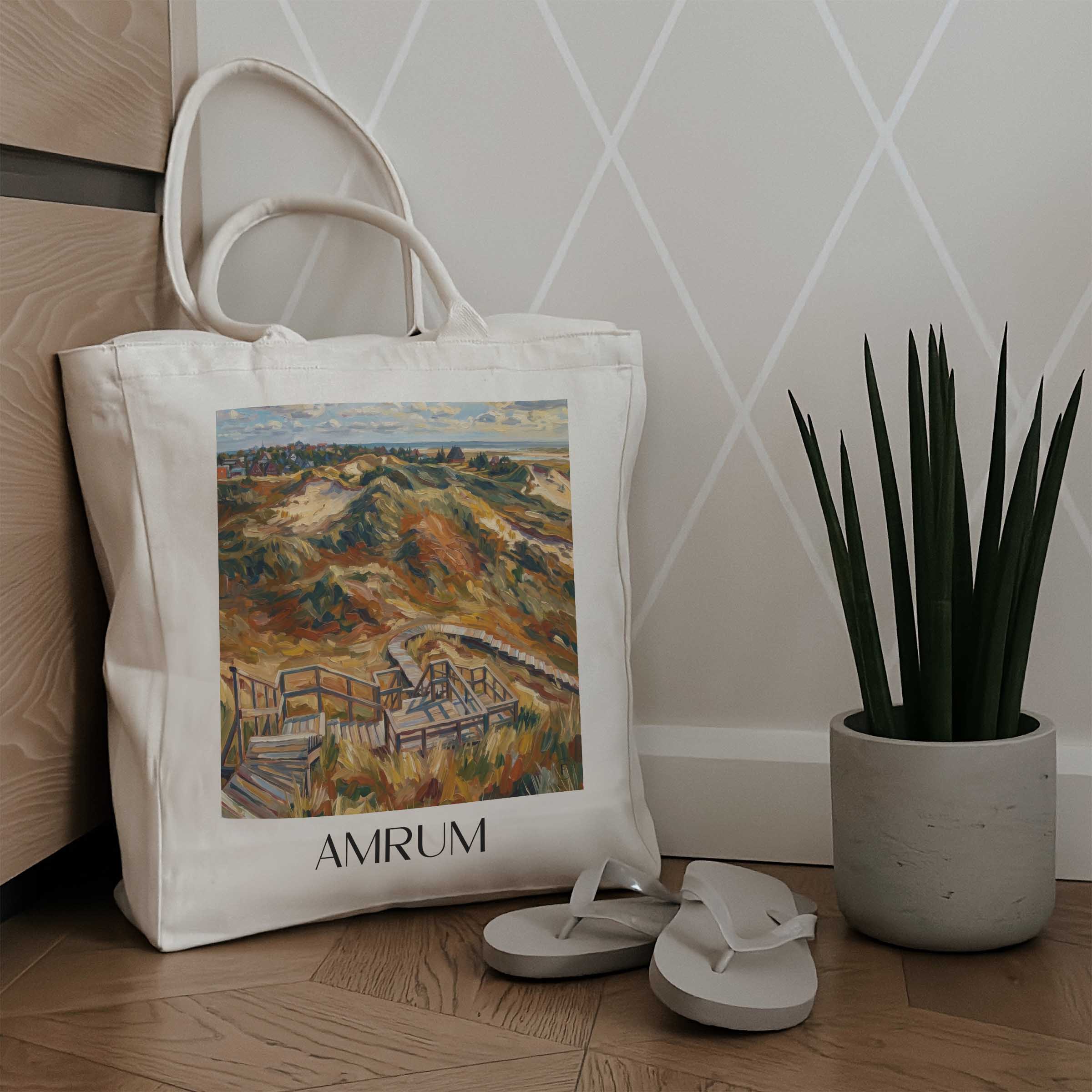 amrum-schleswig-holstein-deutschland-einkaufstasche-oil-painting-oelgemaelde