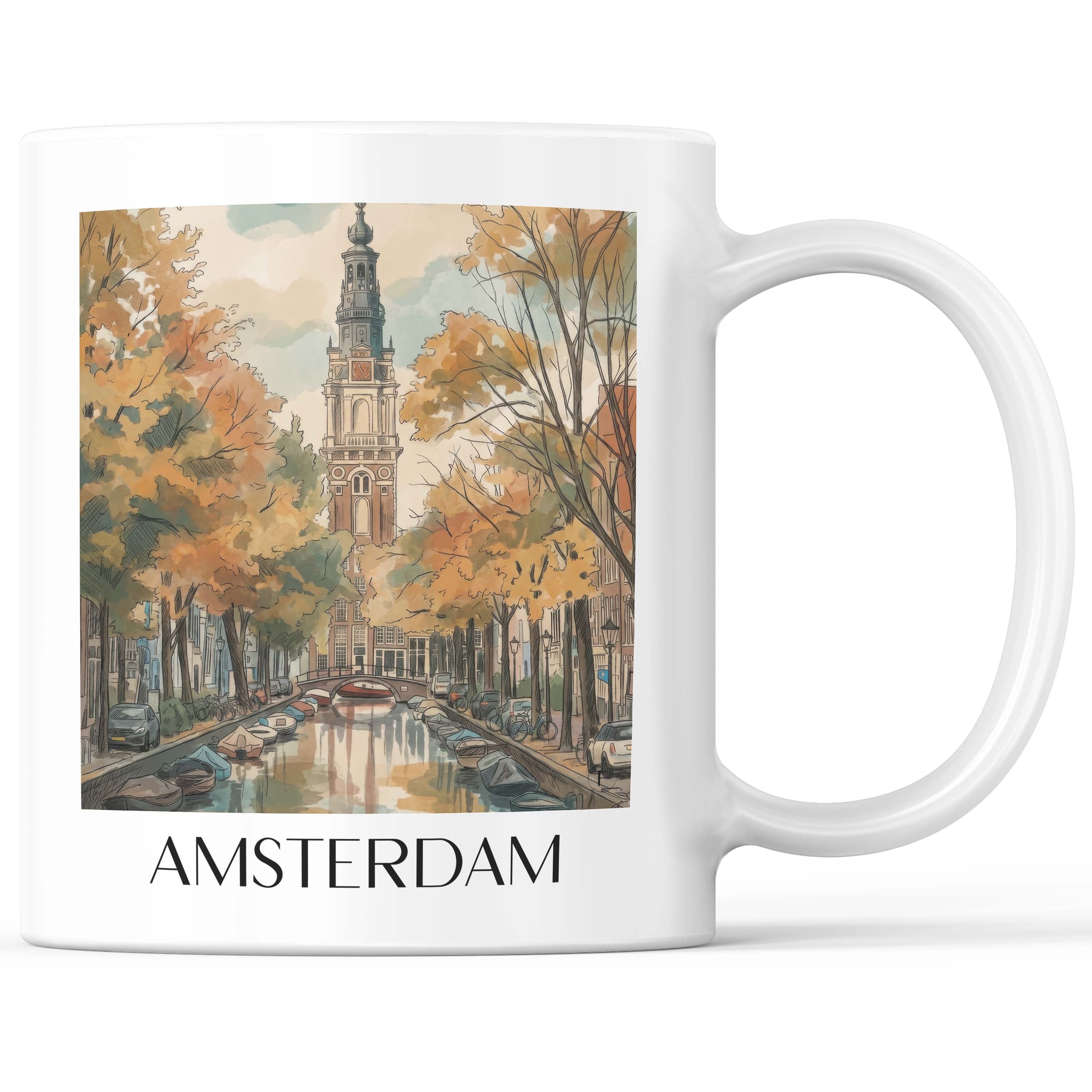 Amsterdam - Niederlande Becher - Kaffeetasse im Aquarell Stil - favplace