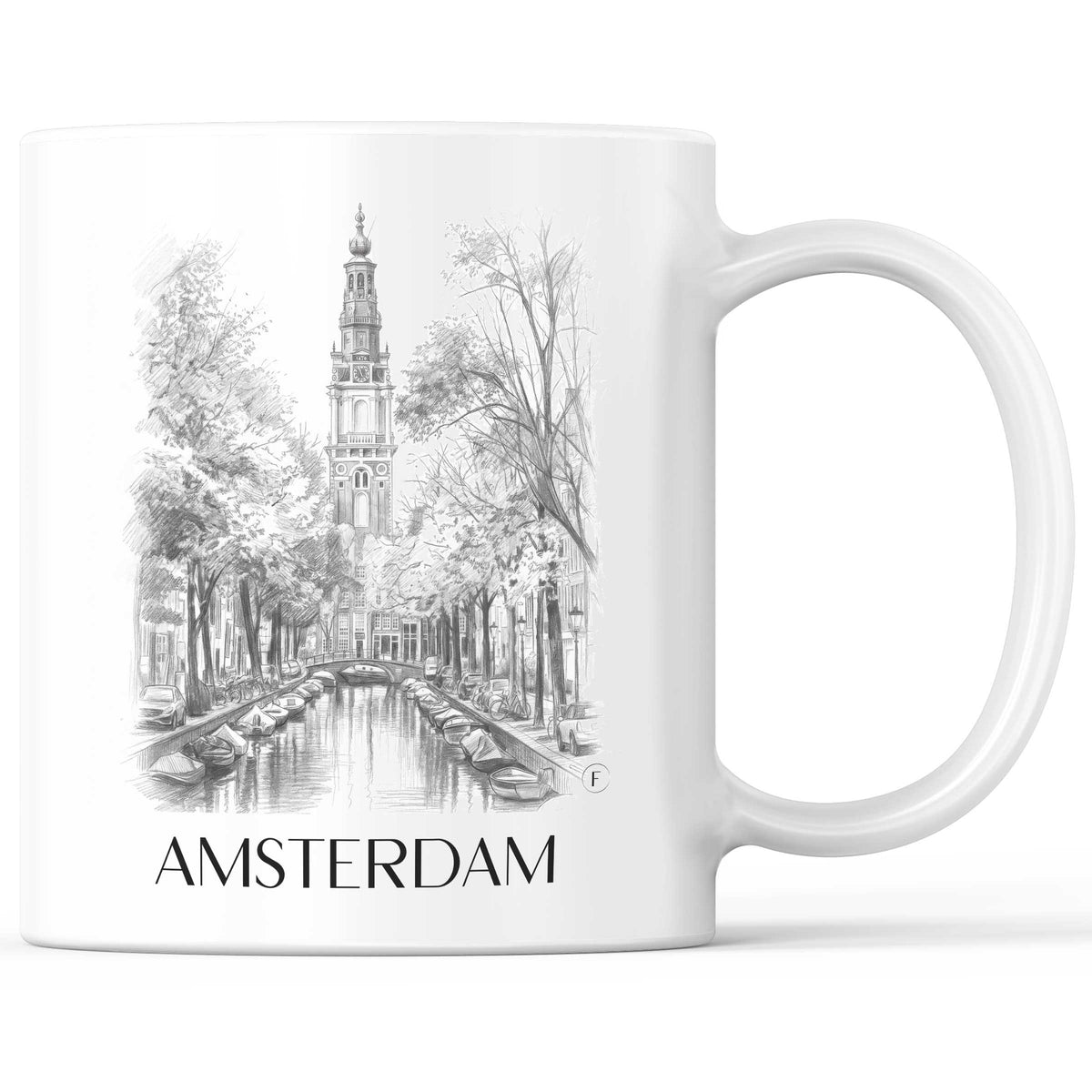Amsterdam - Niederlande Becher - Kaffeetasse im Zeichnung Stil - favplace