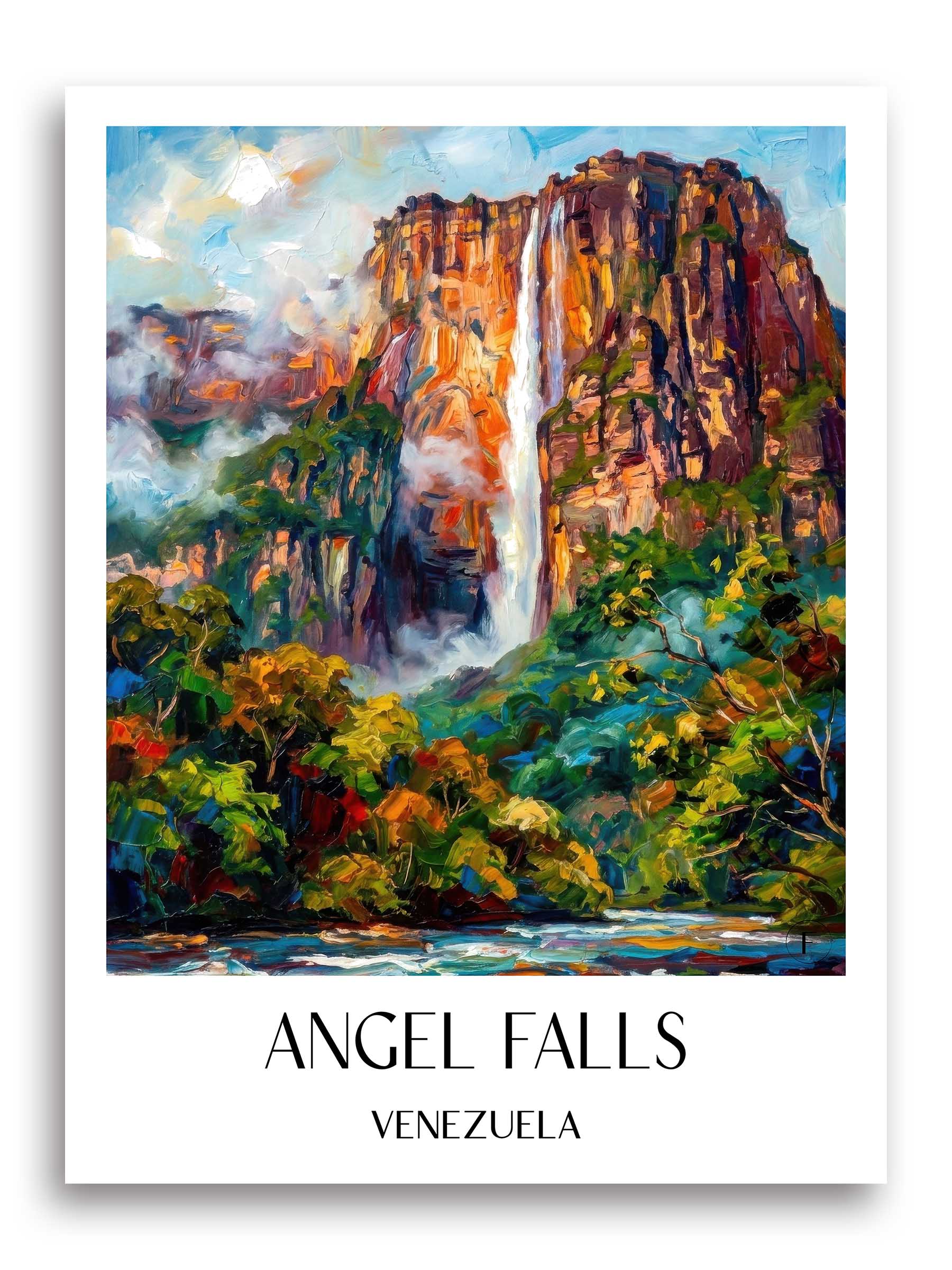Angel Falls Poster - - Venezuela Kunstdruck - Ölgemälde von A4 bis A1 - favplace