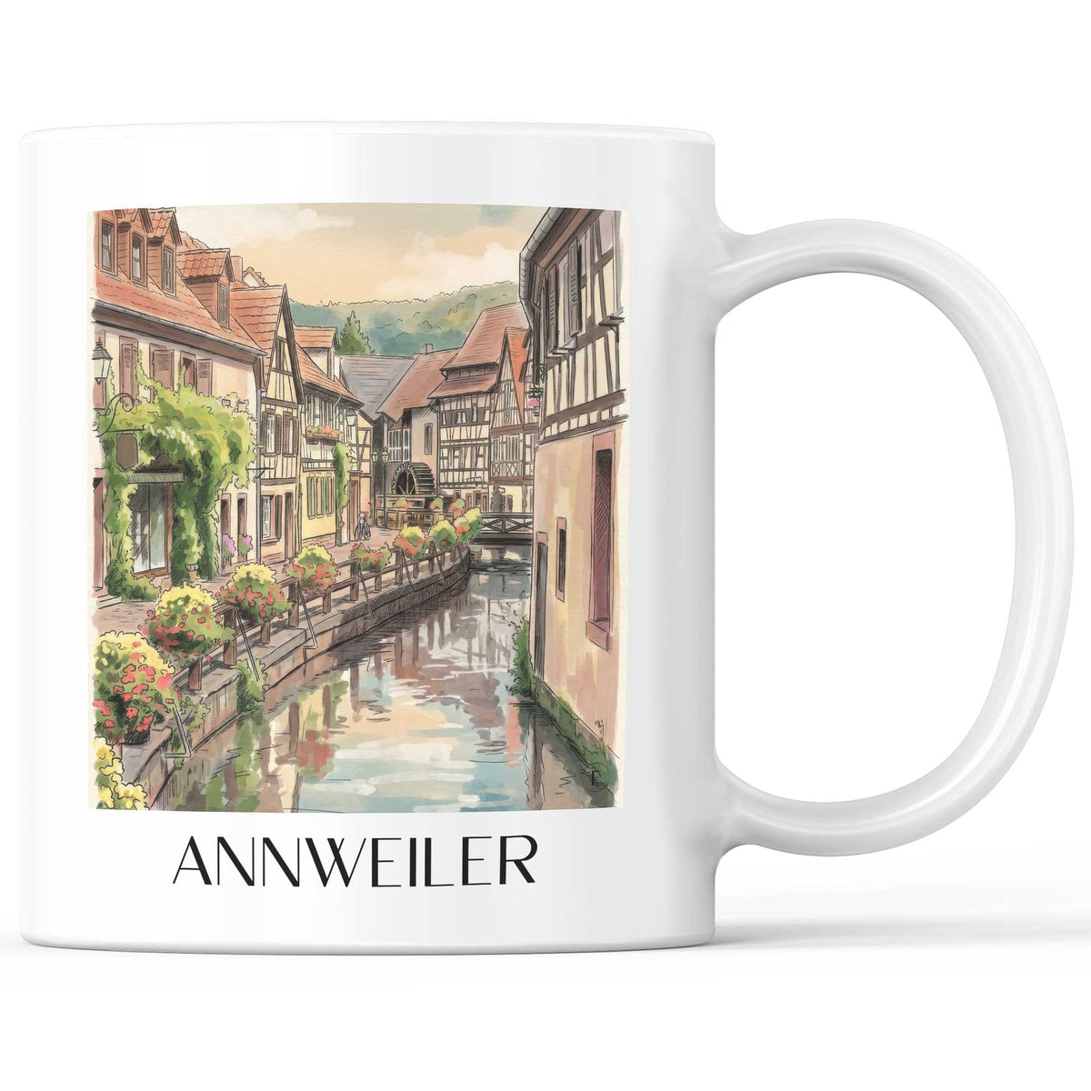 Annweiler Kaffeebecher - Pfälzerwald - Deutschland Becher - Kaffeetasse im Aquarell Stil - favplace