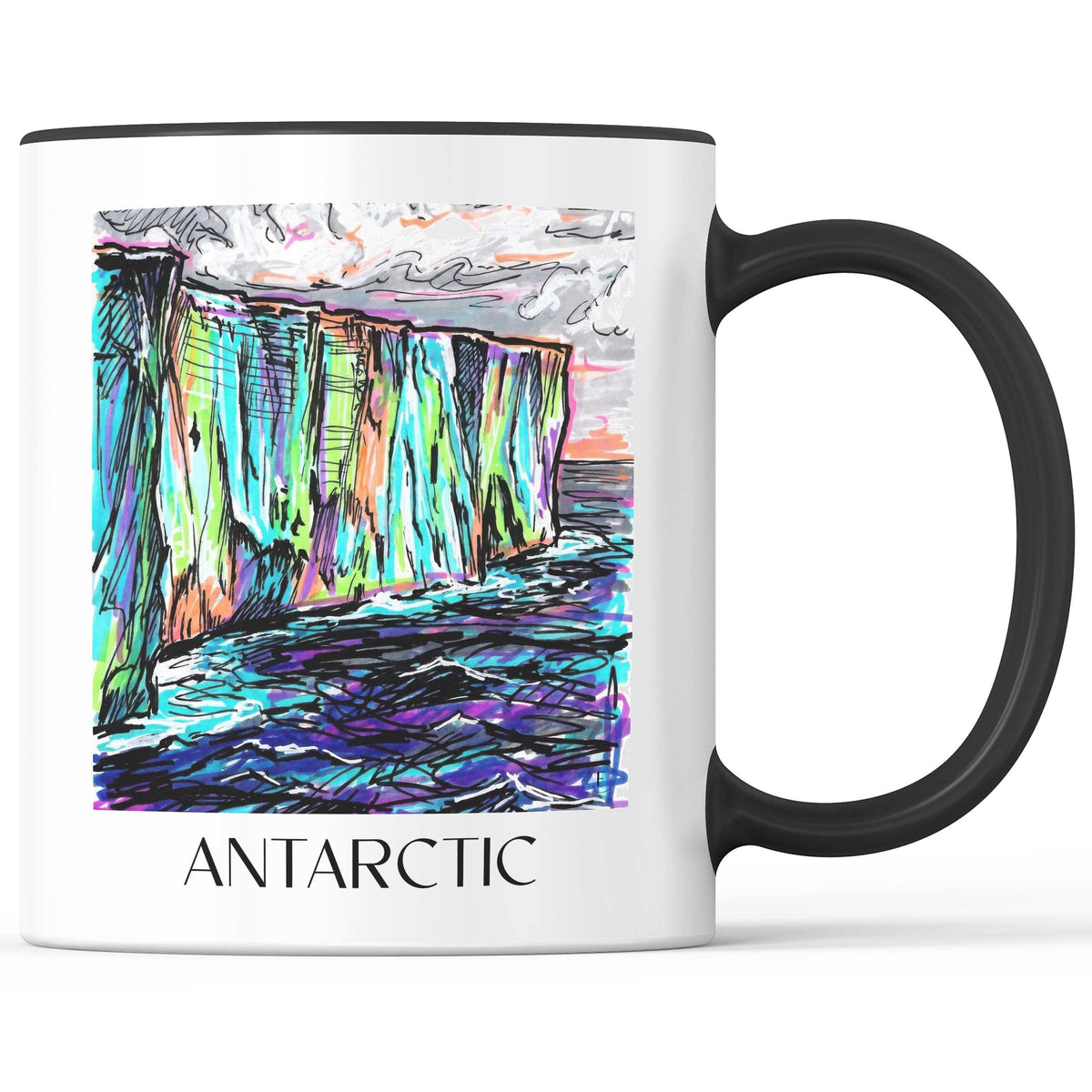 Antarktis - Südpol Becher - Kaffeetasse im Tag Graffiti Stil - favplace