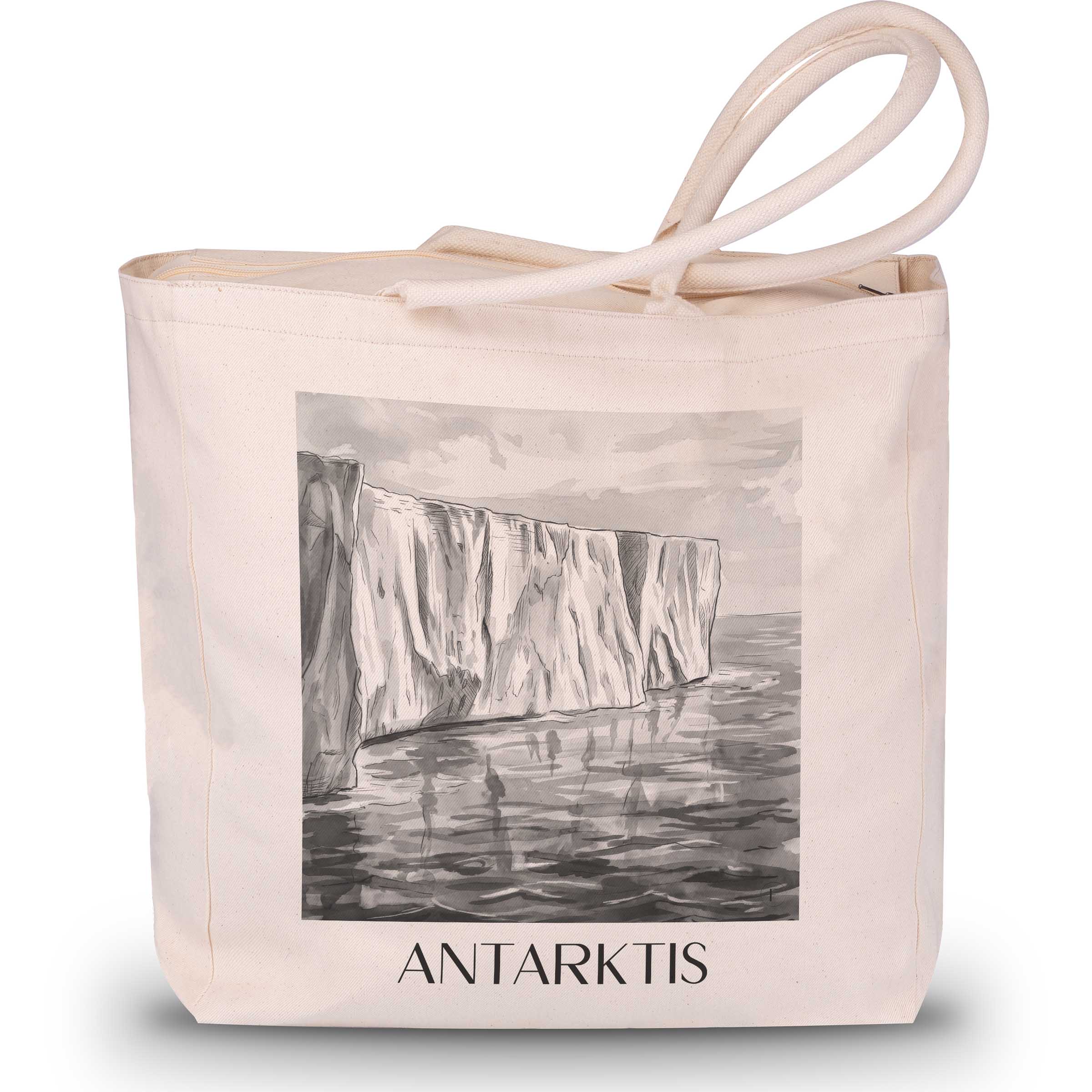 antarktis-südpol-einkaufstasche-aquarell-schwarz-weiss