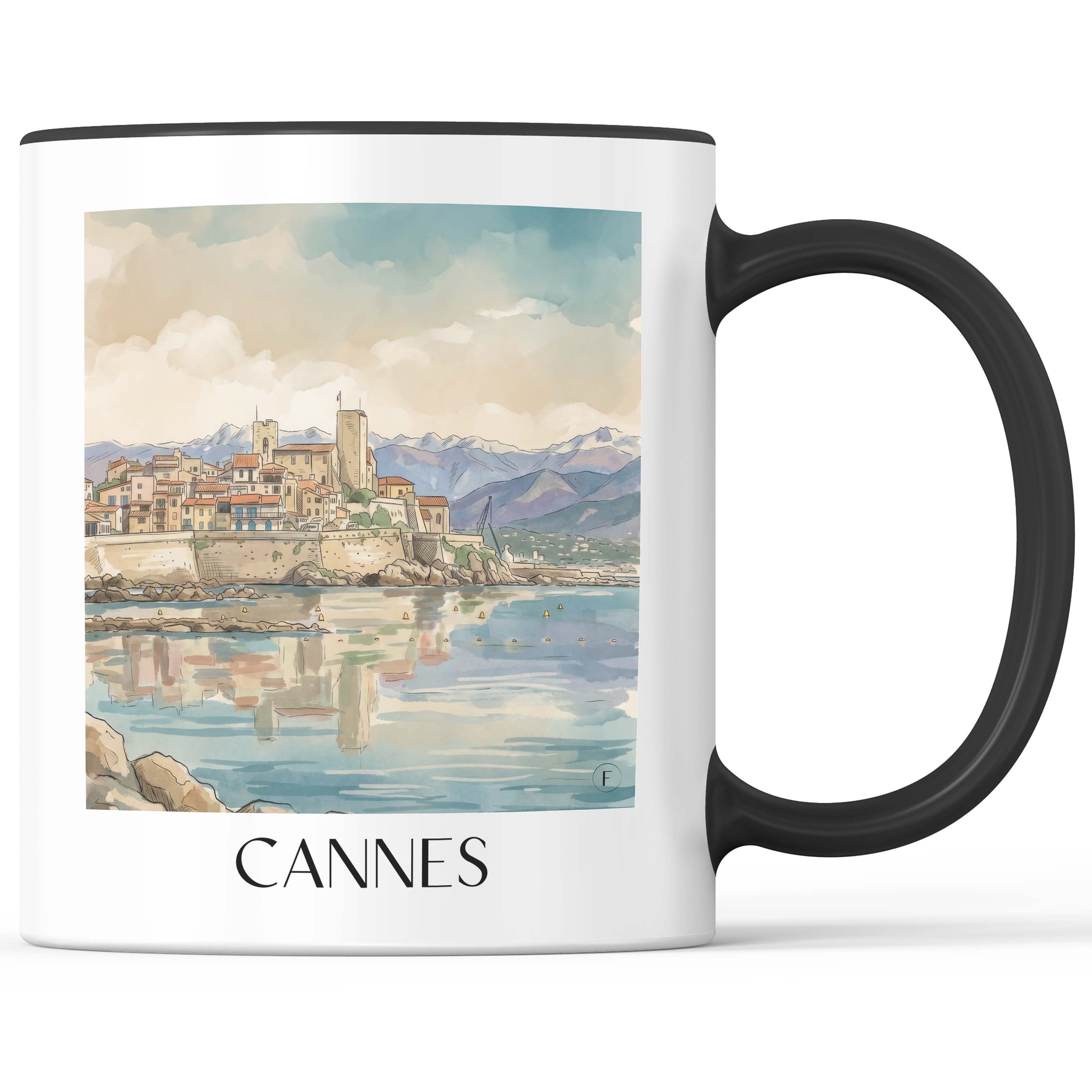 Antibes - Frankreich Becher - Kaffeetasse im Aquarell Stil - favplace