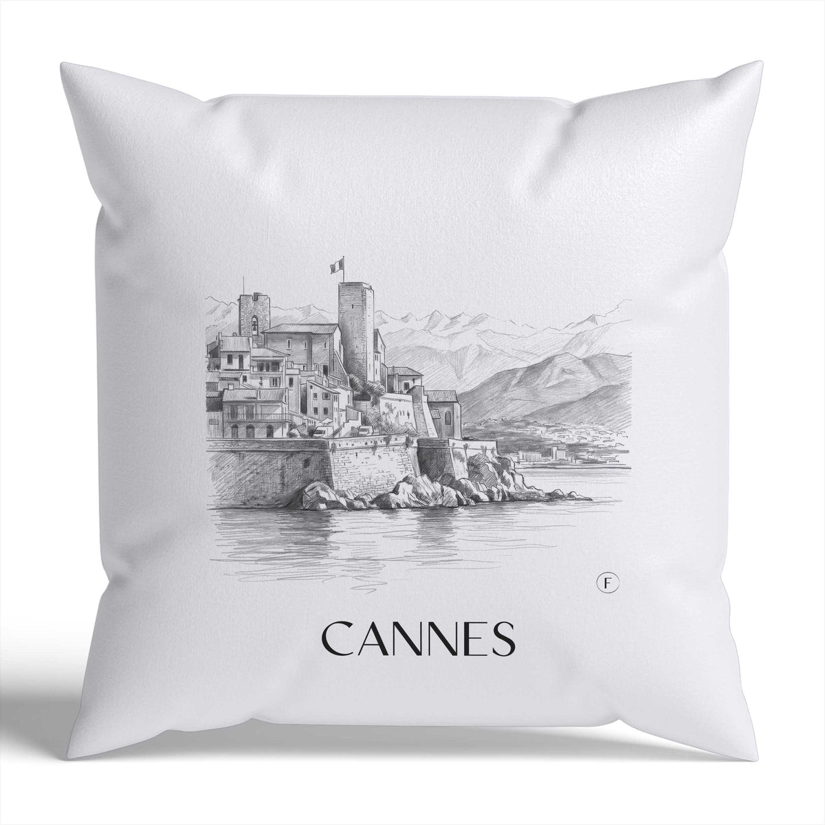 Antibes Kissenhülle - Zierkissen Bezug - Frankreich - Frankreich Kissen bzw. Kissenbezug im Zeichnung Stil - favplace