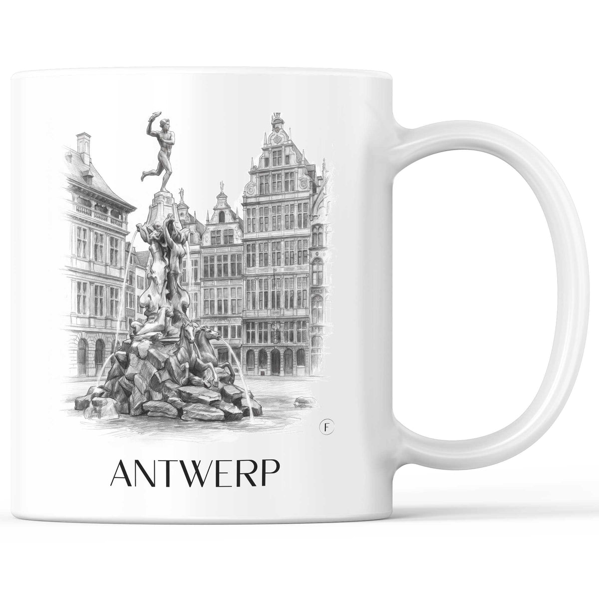 Antwerpen - Belgien Becher - Kaffeetasse im Zeichnung Stil - favplace