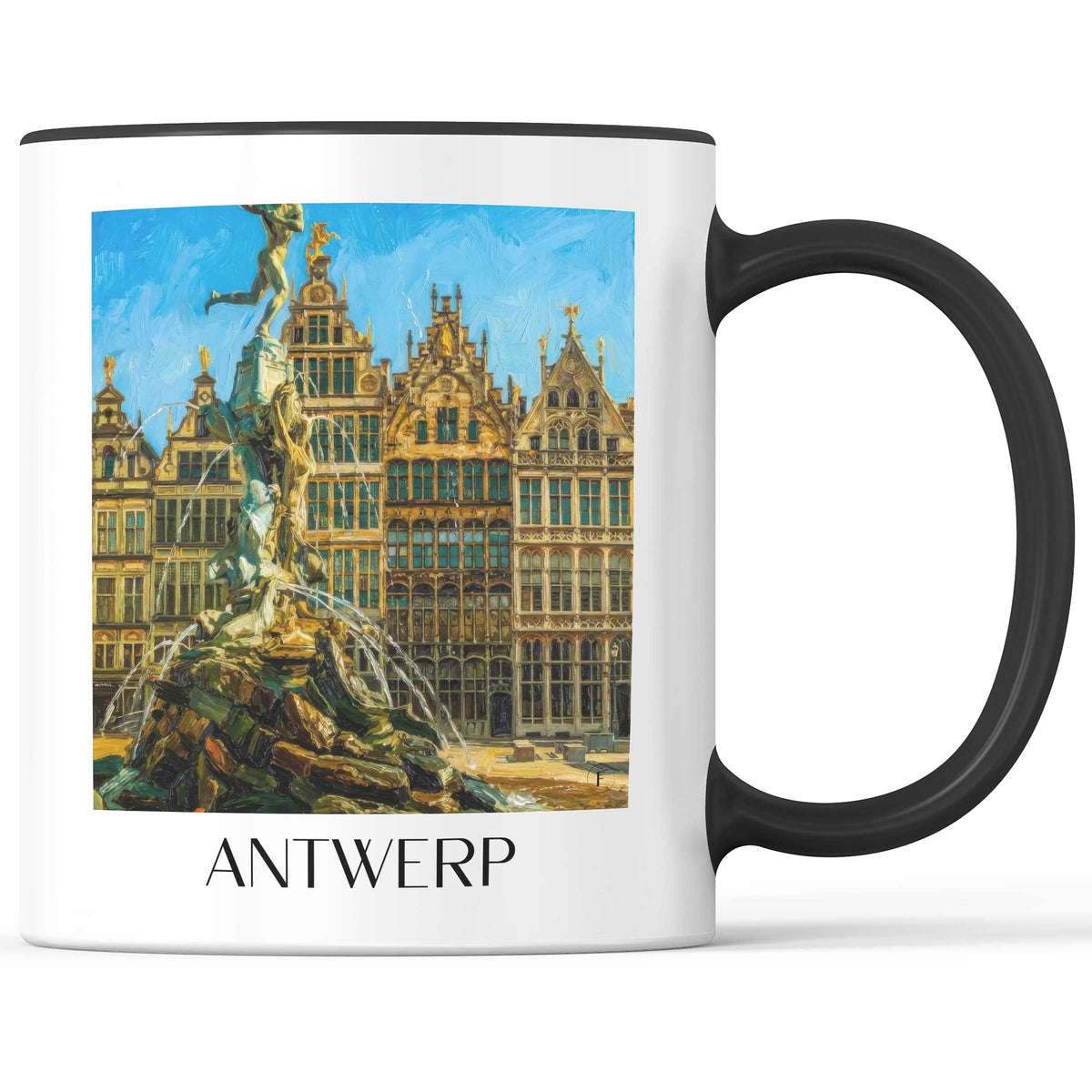 Antwerpen - Belgien Becher - Kaffeetasse im Ölgemälde Stil - favplace