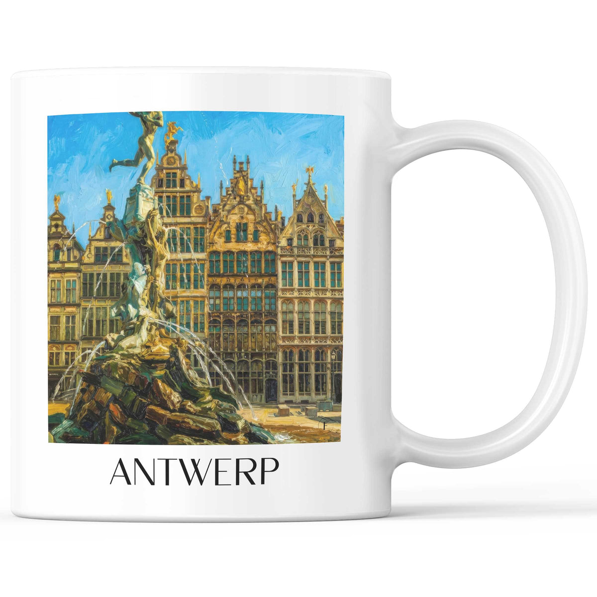 Antwerpen - Belgien Becher - Kaffeetasse im Ölgemälde Stil - favplace
