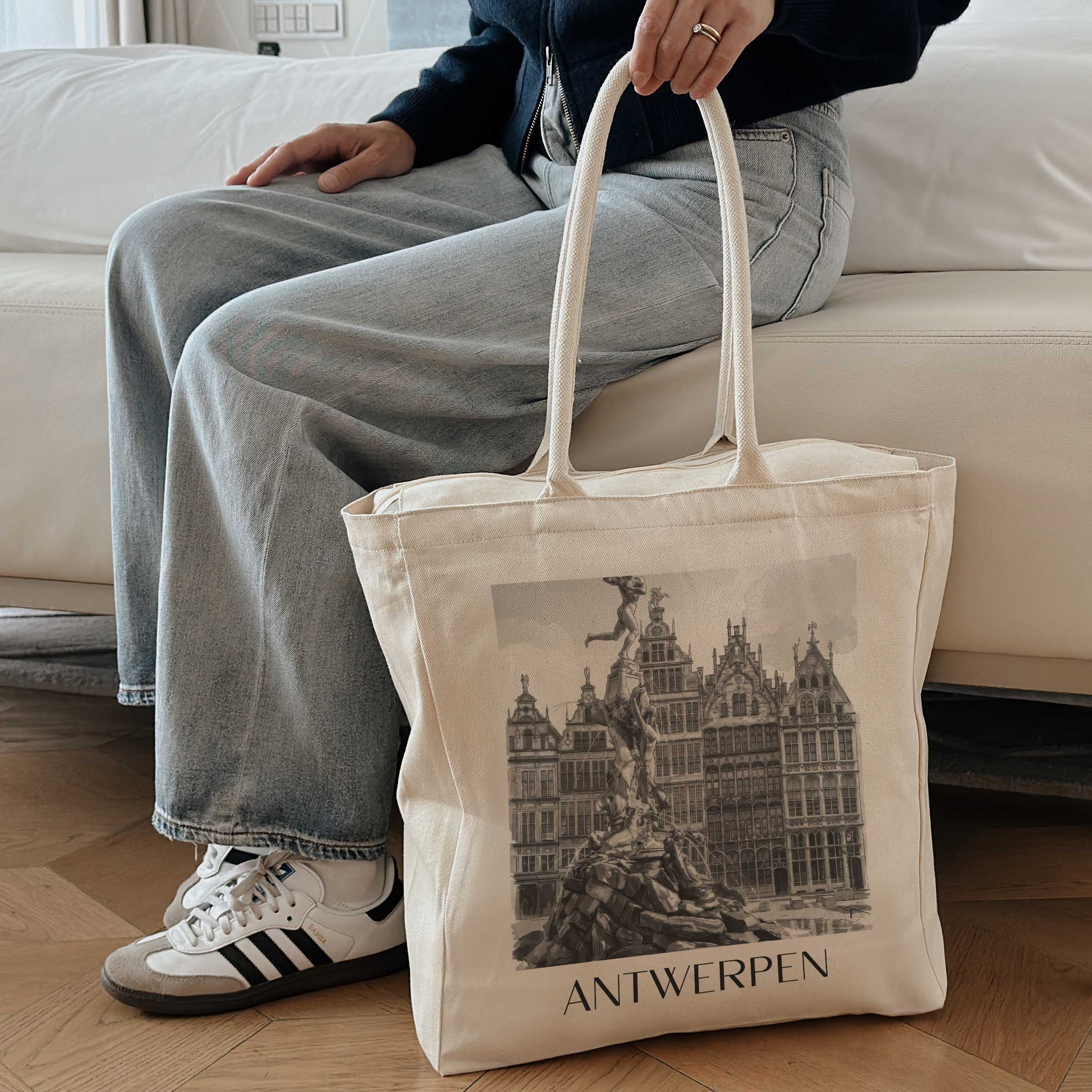 antwerpen-belgien-einkaufstasche-aquarell-schwarz-weiss