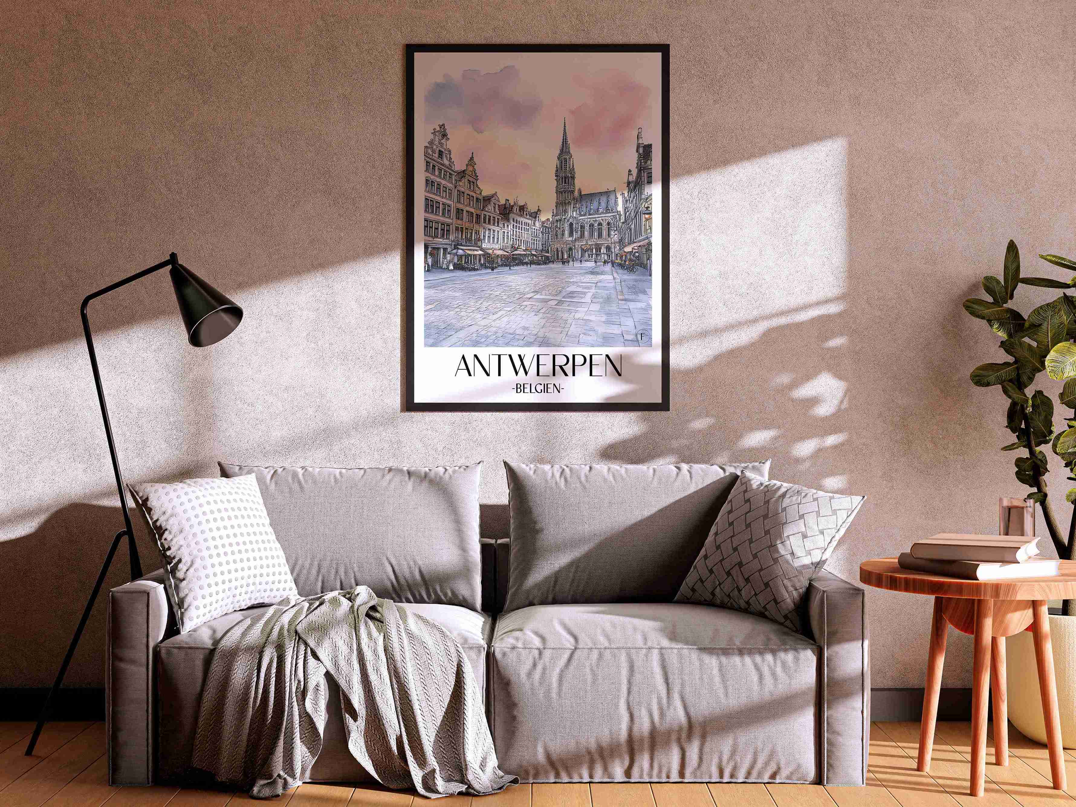 antwerpen-belgien-poster-aquarell