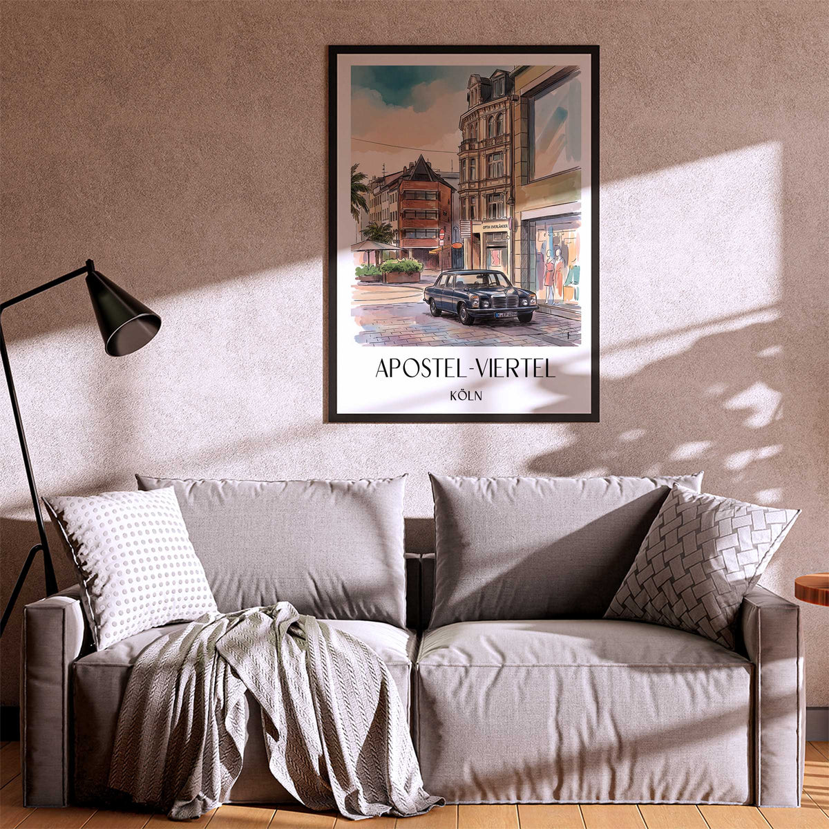 apostel-viertel-köln-deutschland-poster-aquarell