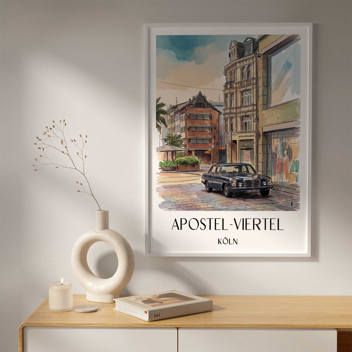 apostel-viertel-köln-deutschland-poster-aquarell