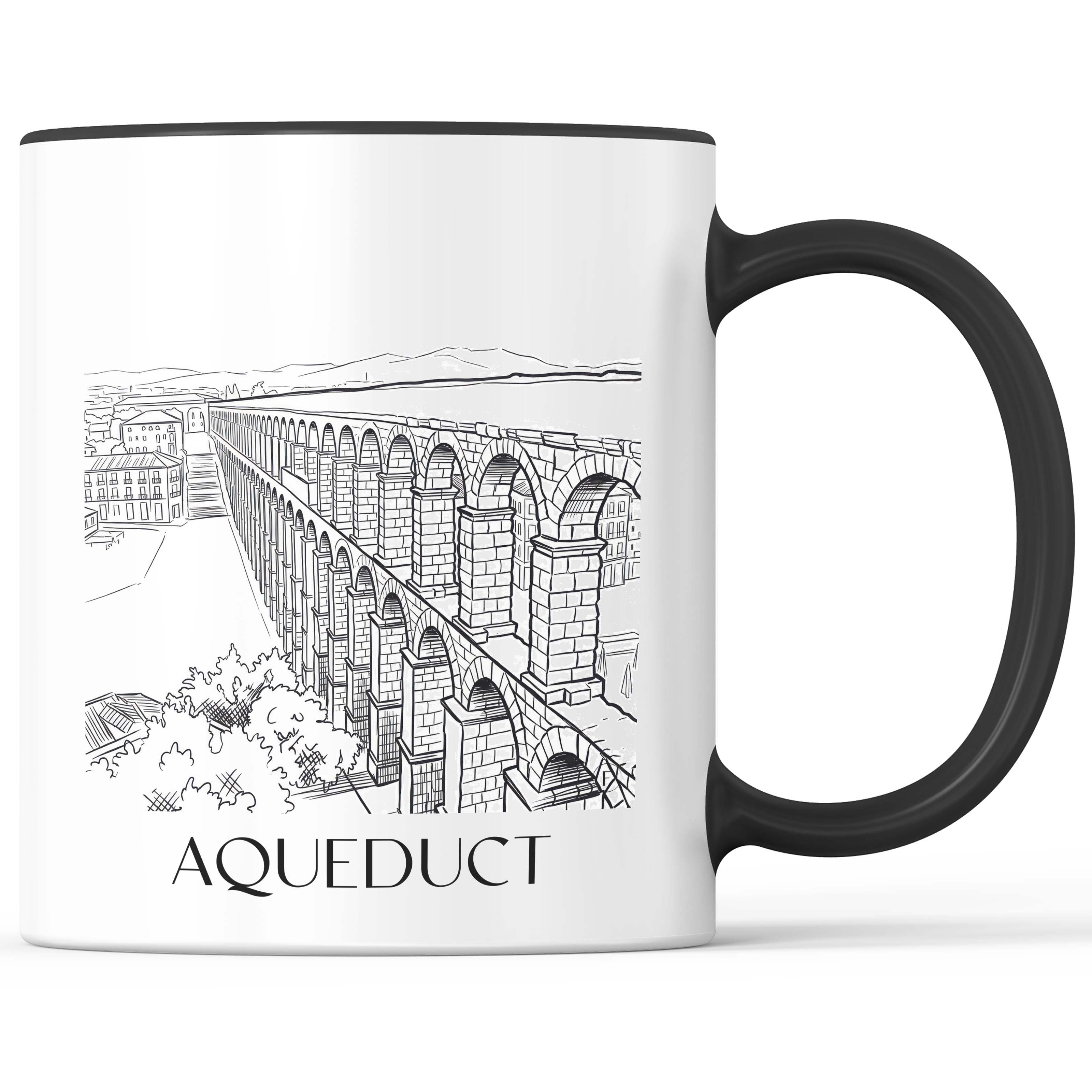 Aquädukt Kaffeebecher - Segovia - Spanien Becher - Kaffeetasse im Skizze Stil - favplace
