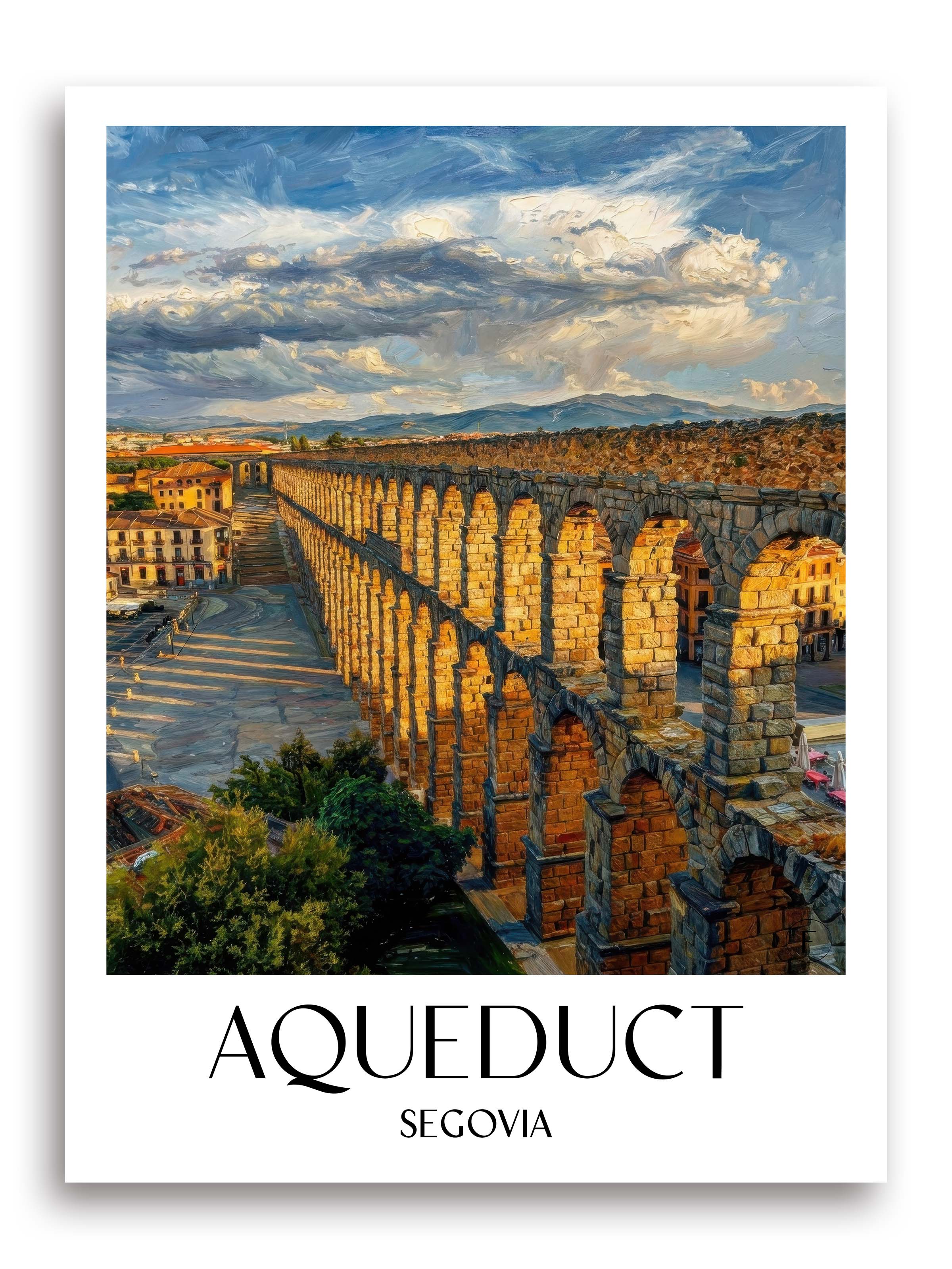 Aquädukt Poster - Segovia - Spanien Kunstdruck - Ölgemälde von A4 bis A1 - favplace