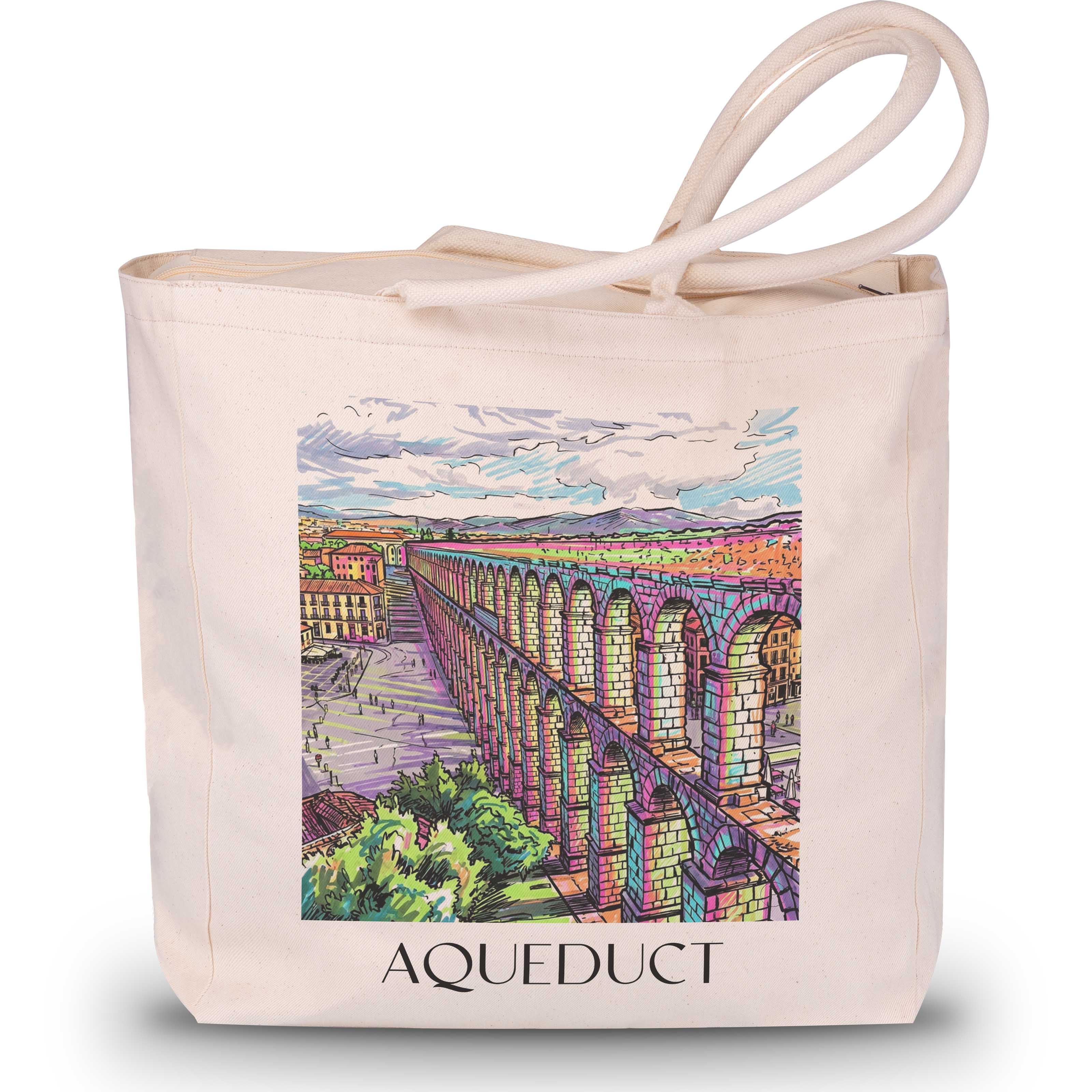 Aquädukt Shopping Tasche - Segovia - Spanien Tote Bag - Einkaufstasche im Tag Graffiti Stil - favplace
