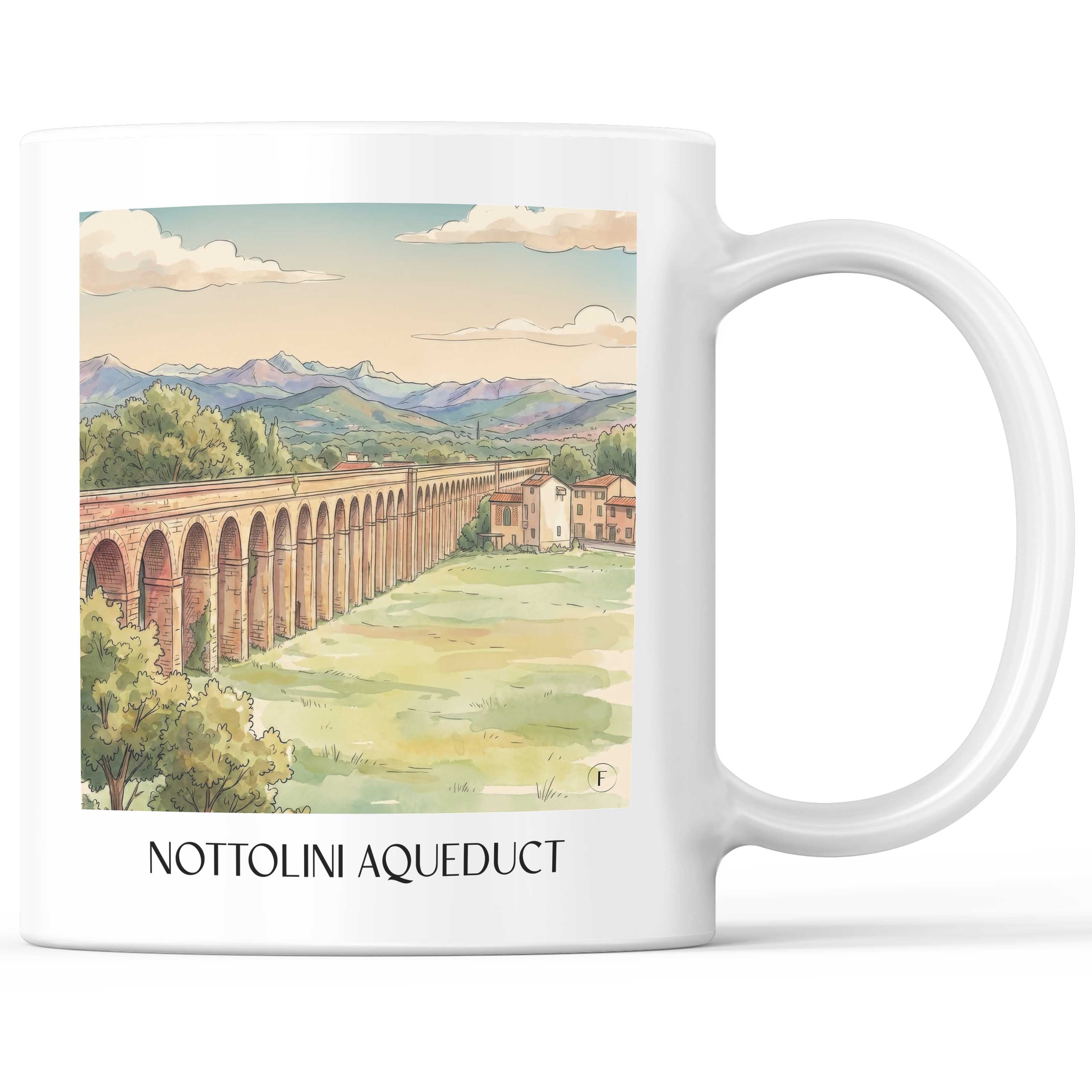 Aquädukt von Nottolini Kaffeebecher - Lucca - Italien Becher - Kaffeetasse im Aquarell Stil - favplace