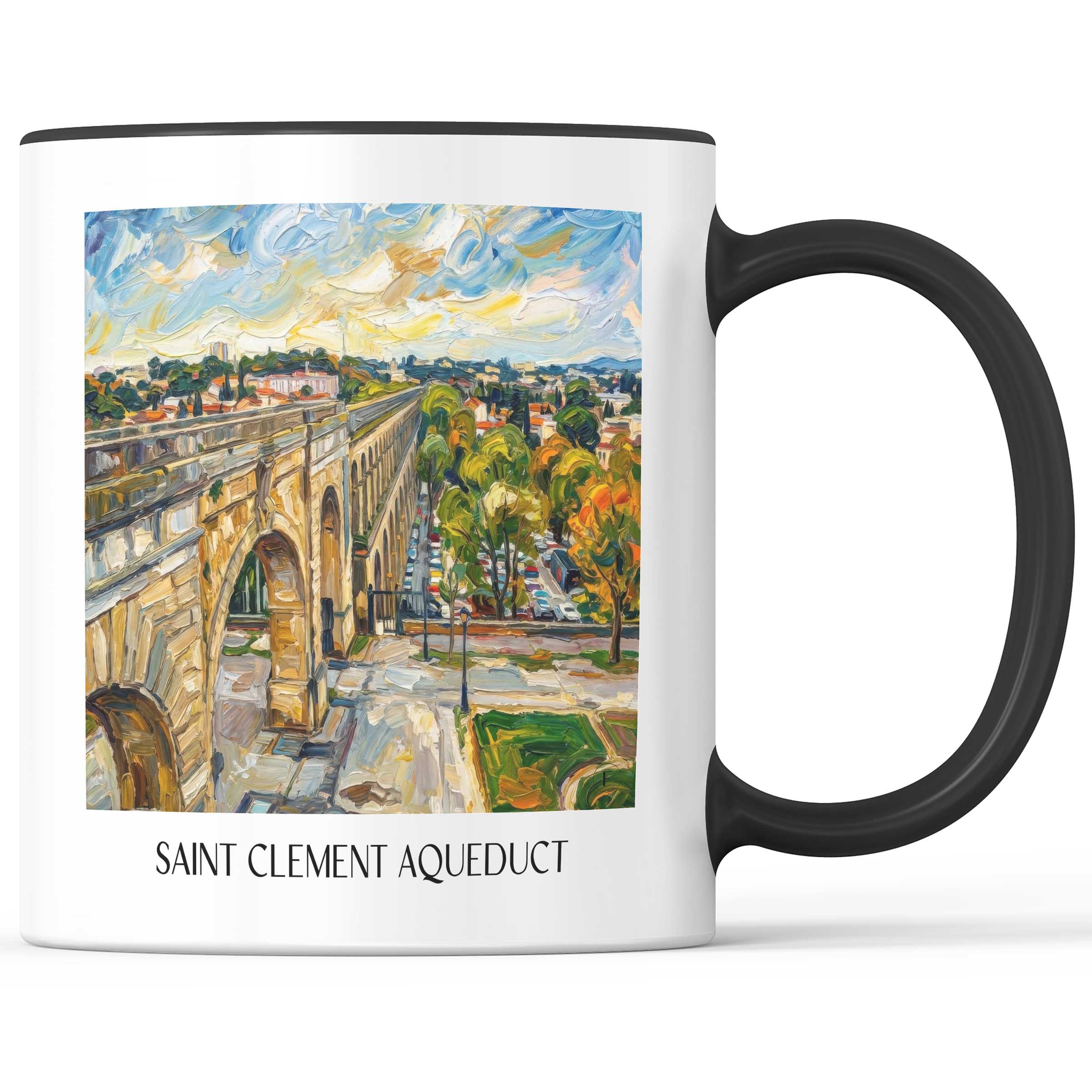 Aqueduc Saint-Clément Kaffeebecher - Montpellier - Frankreich Becher - Kaffeetasse im Ölgemälde Stil - favplace