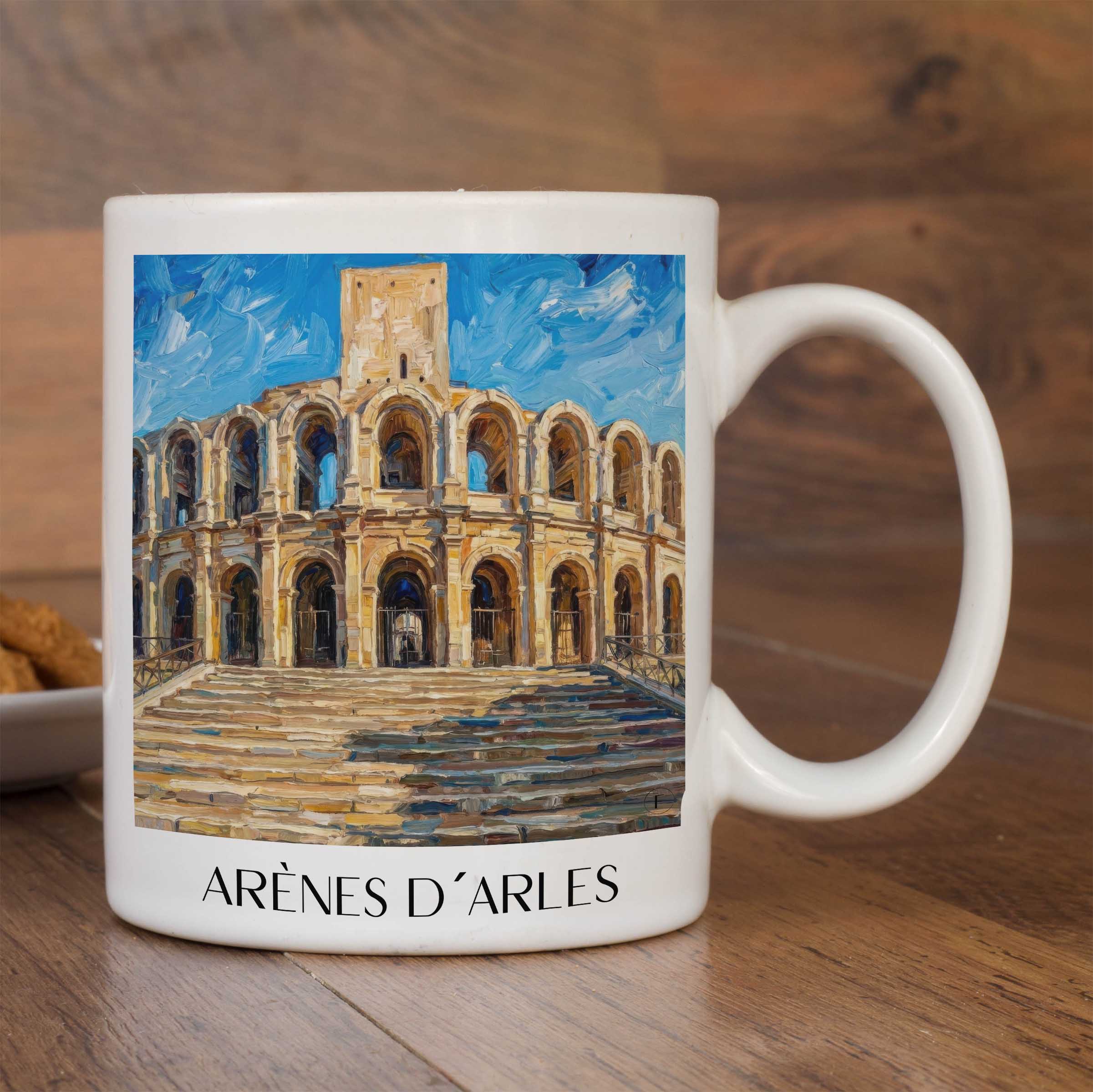 arènes-d´arles-provence-frankreich-kaffeebecher-oil-painting-oelgemaelde