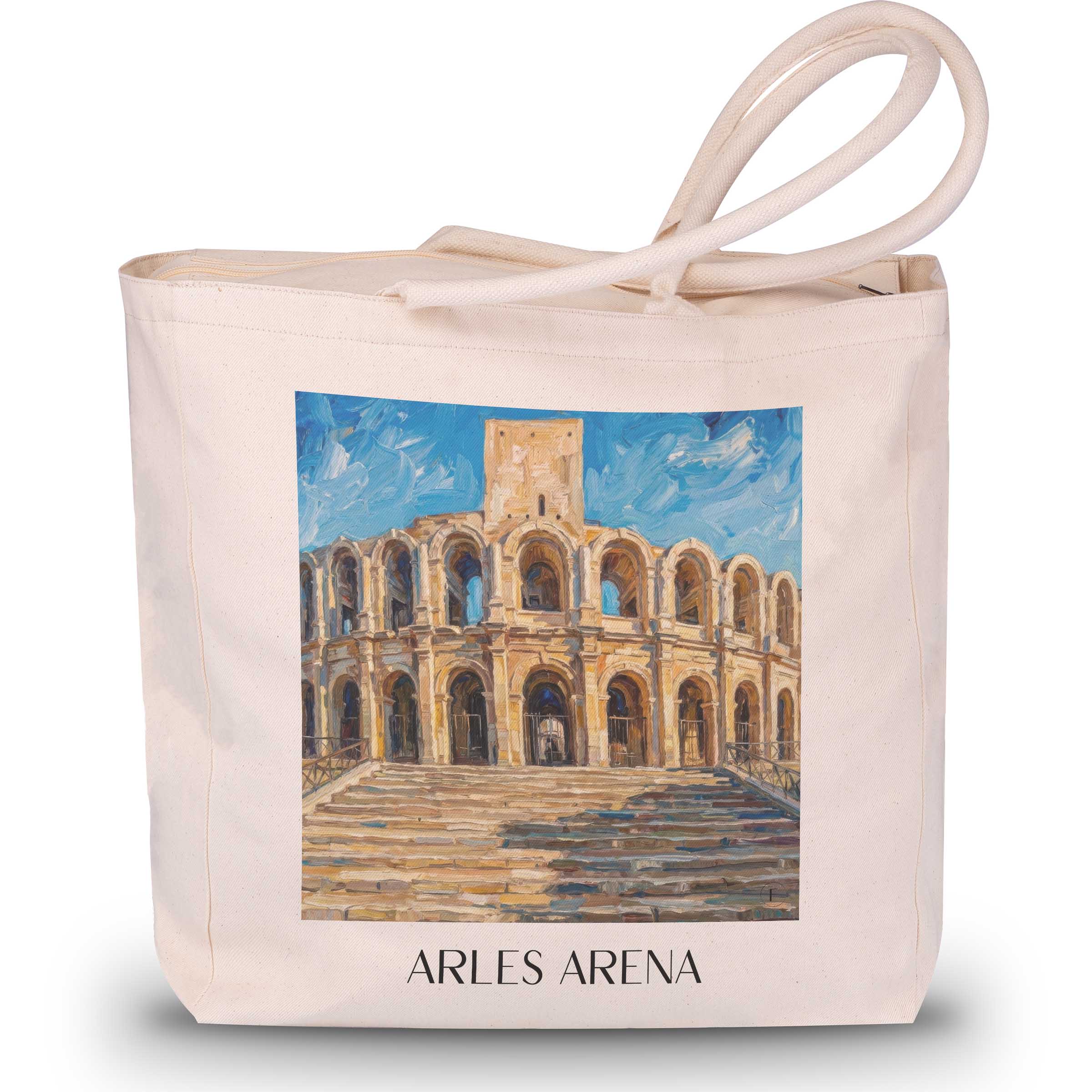 Arènes d´Arles Shopping Tasche - Provence - Frankreich Tote Bag - Einkaufstasche im Ölgemälde Stil - favplace
