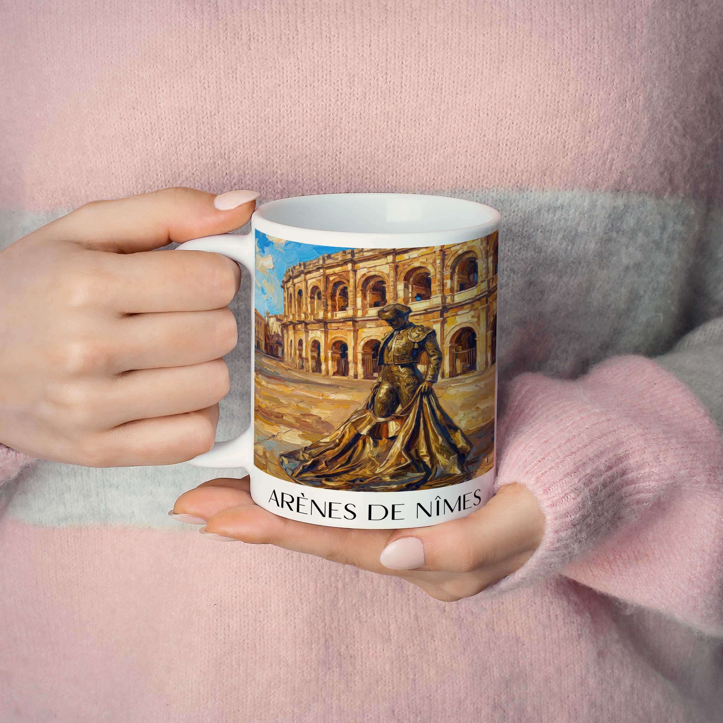 arènes-de-nîmes-okzitanien--frankreich-kaffeebecher-oil-painting-oelgemaelde