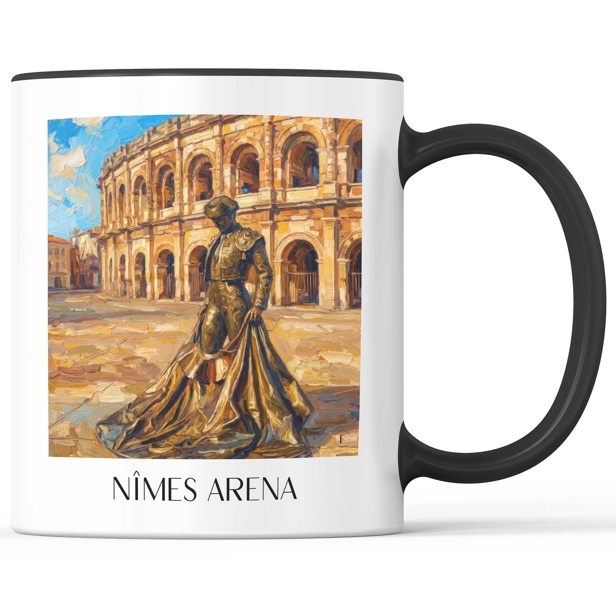 Arènes de Nîmes Kaffeebecher - Okzitanien - Frankreich Becher - Kaffeetasse im Ölgemälde Stil - favplace