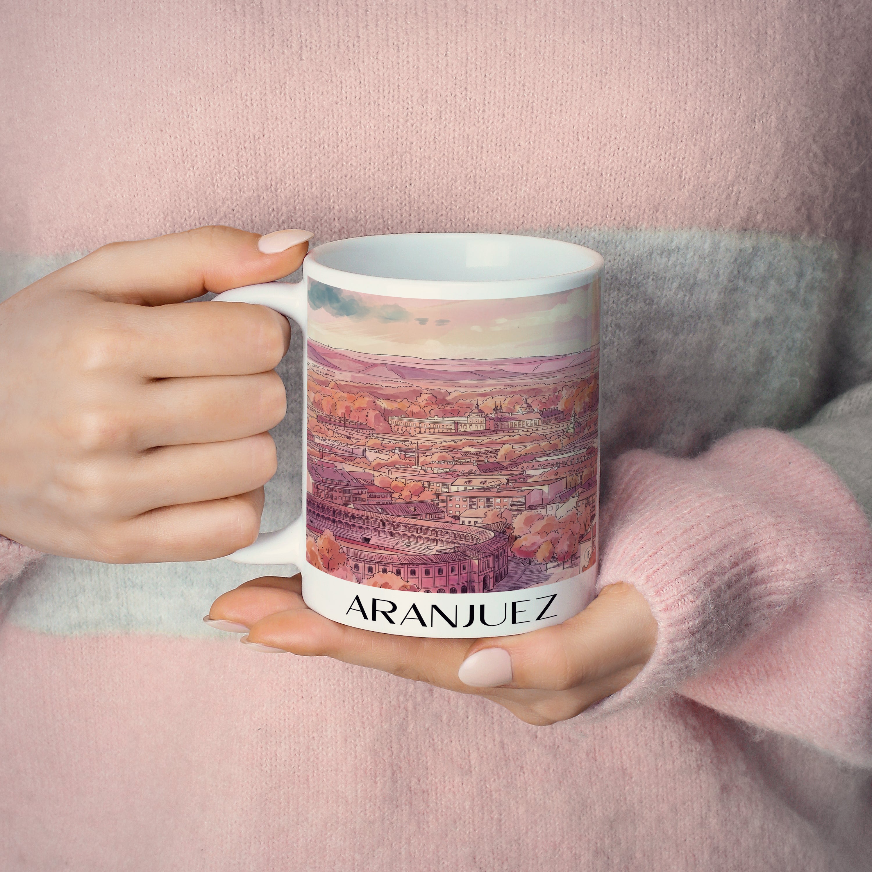 aranjuez-spanien-spanien-kaffeebecher-aquarell-pink-rosa
