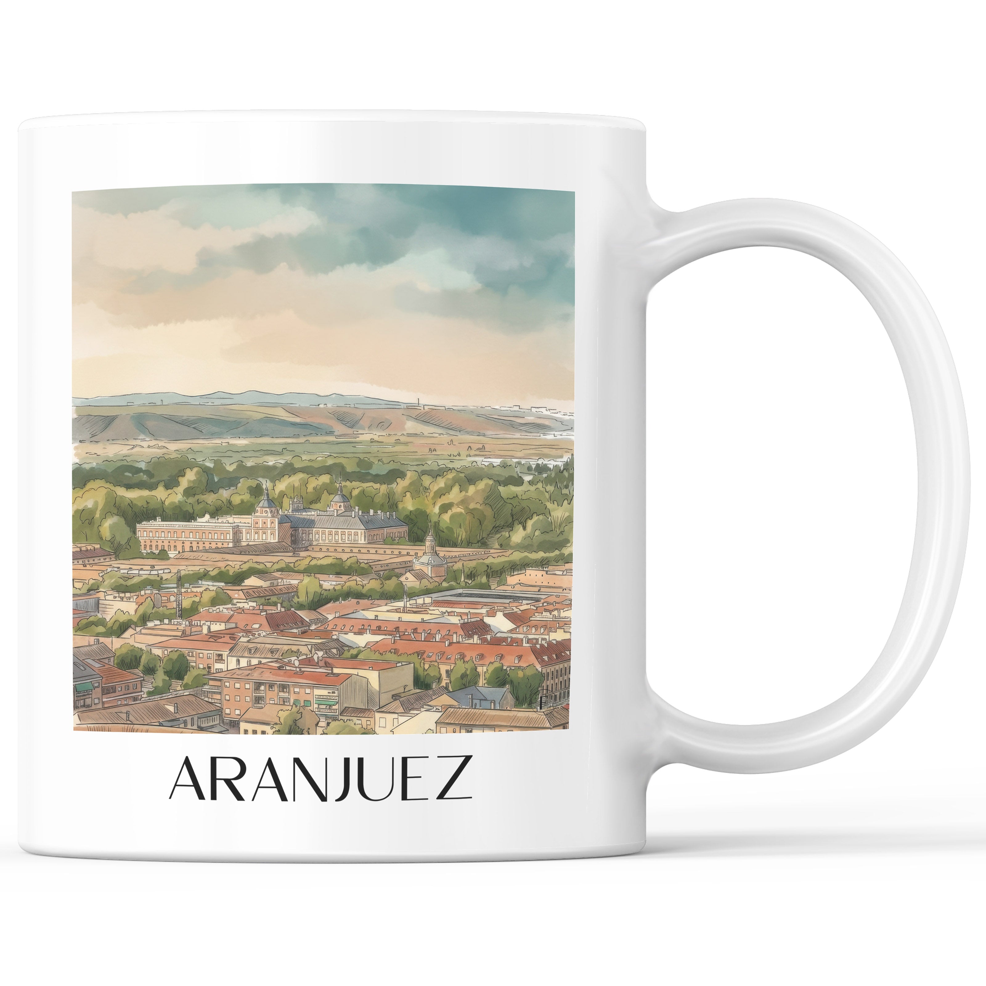 Aranjuez Kaffeebecher - Spanien - Spanien Becher - Kaffeetasse im Aquarell Stil - favplace