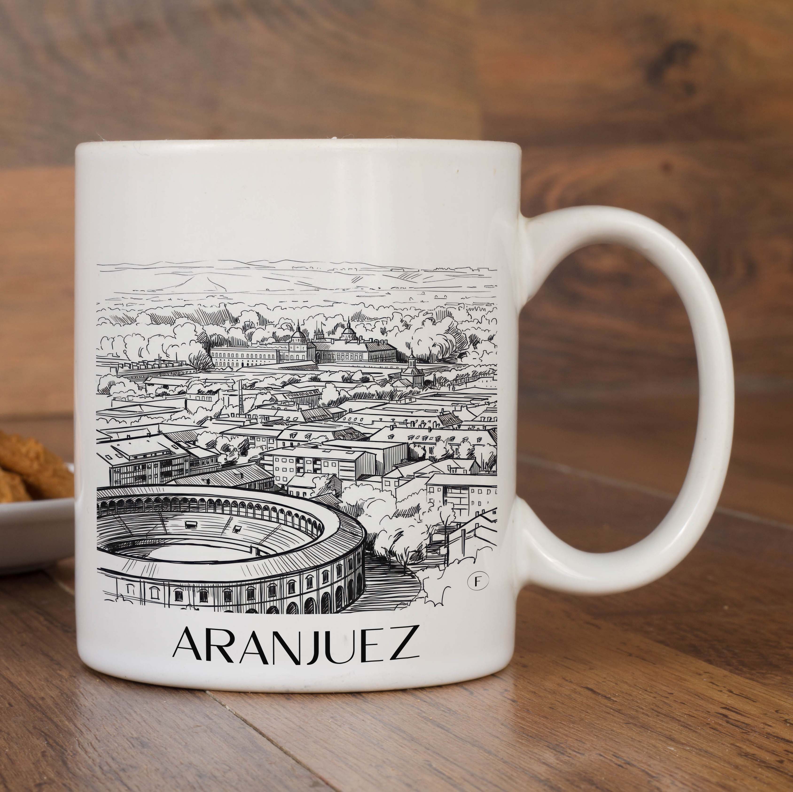 aranjuez-spanien-spanien-kaffeebecher-skizze