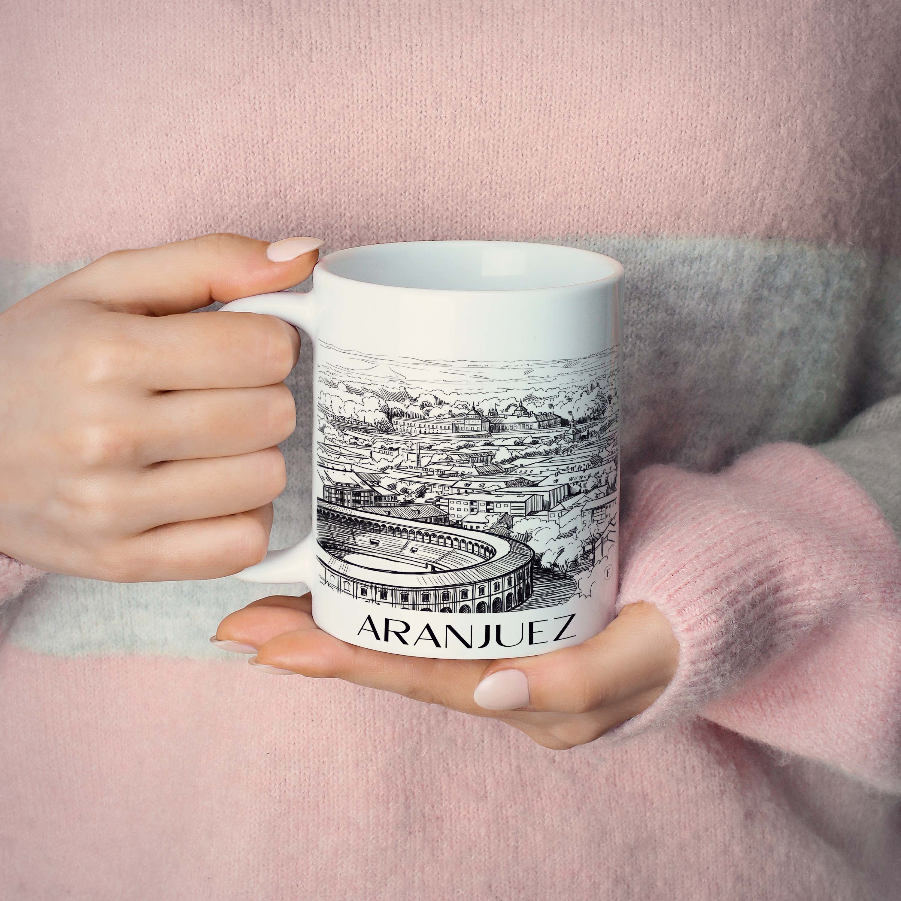 aranjuez-spanien-spanien-kaffeebecher-skizze