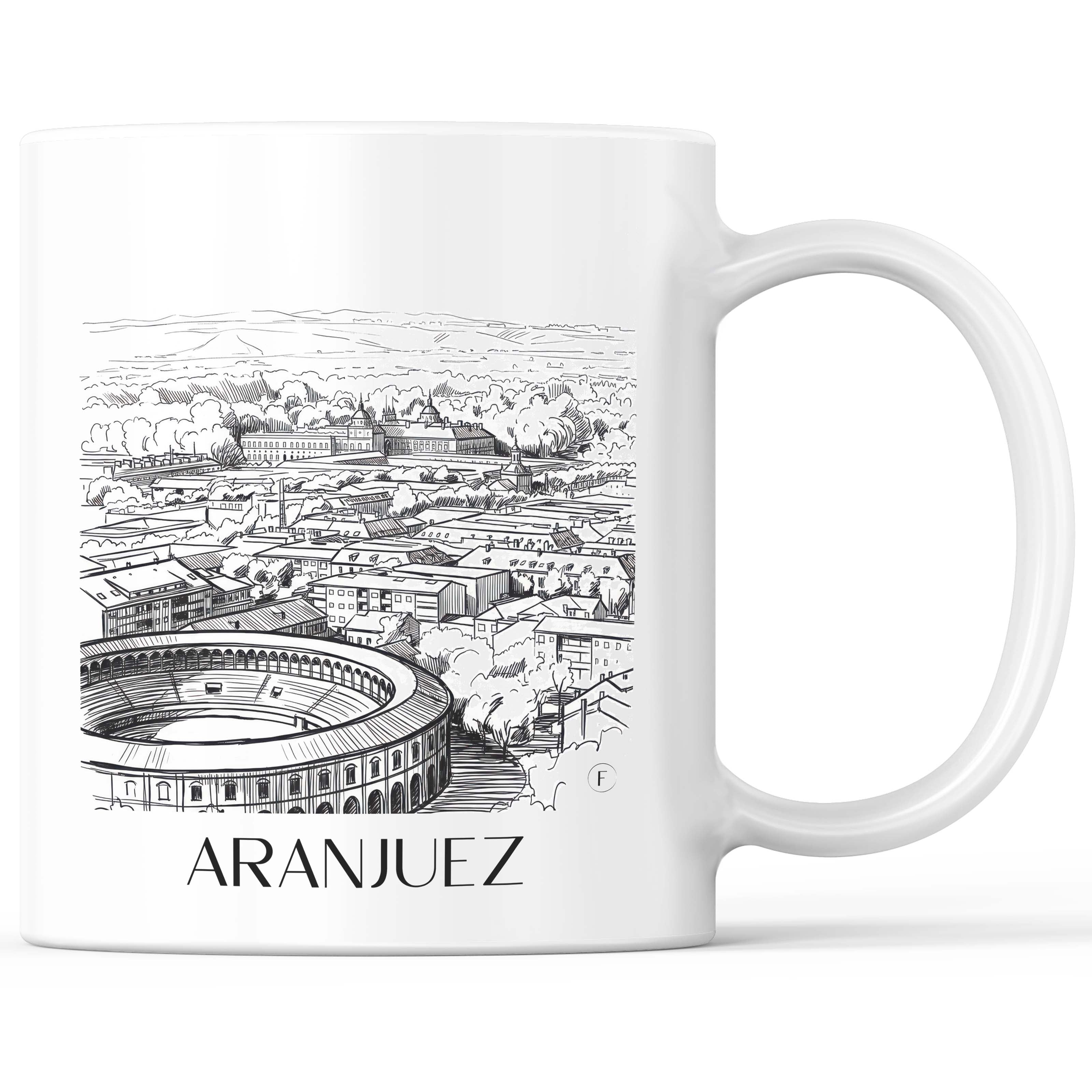 Aranjuez Kaffeebecher - Spanien - Spanien Becher - Kaffeetasse im Skizze Stil - favplace