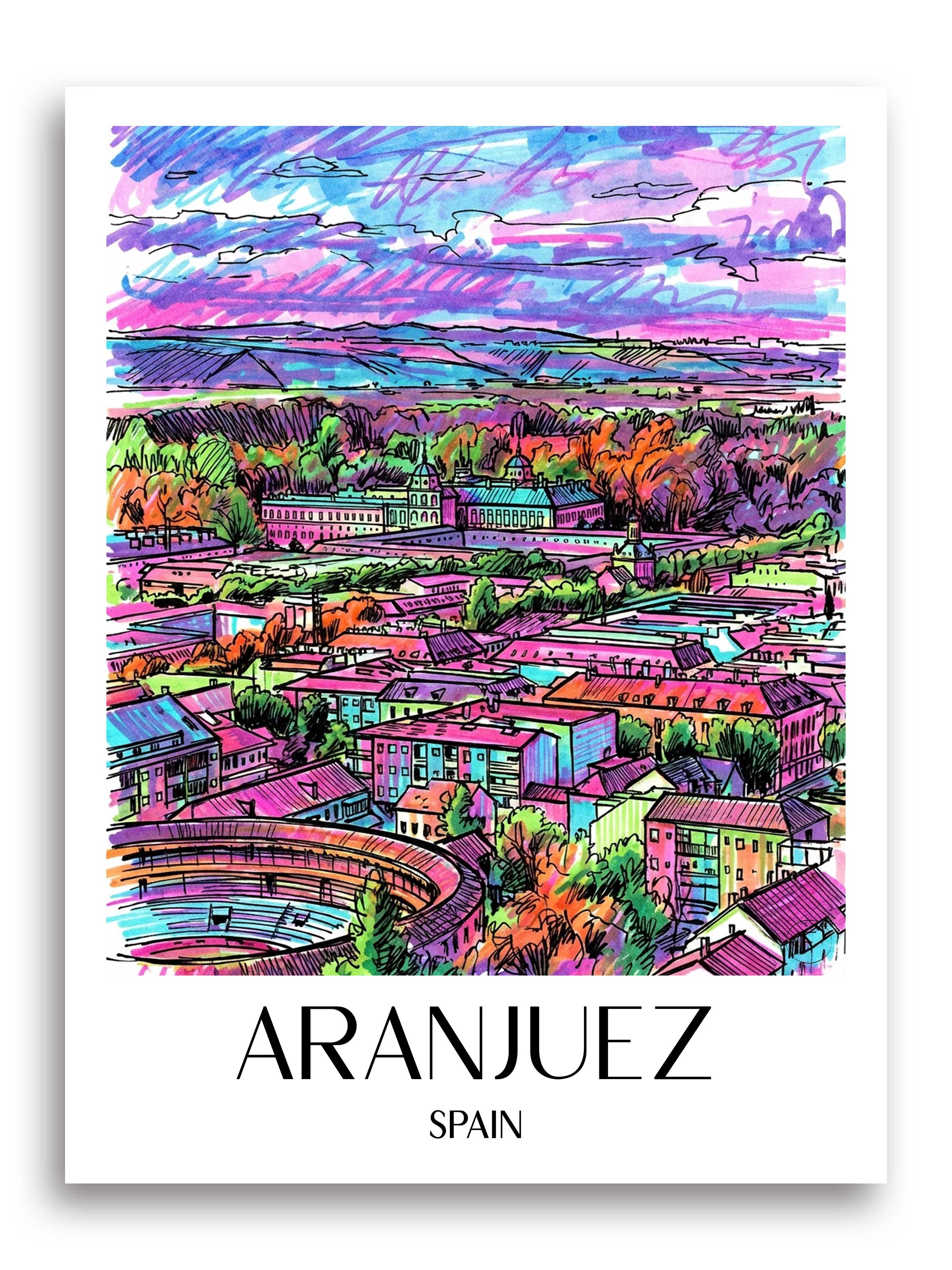 Aranjuez Poster - Spanien - Spanien Kunstdruck - Tag Graffiti von A4 bis A1 - favplace