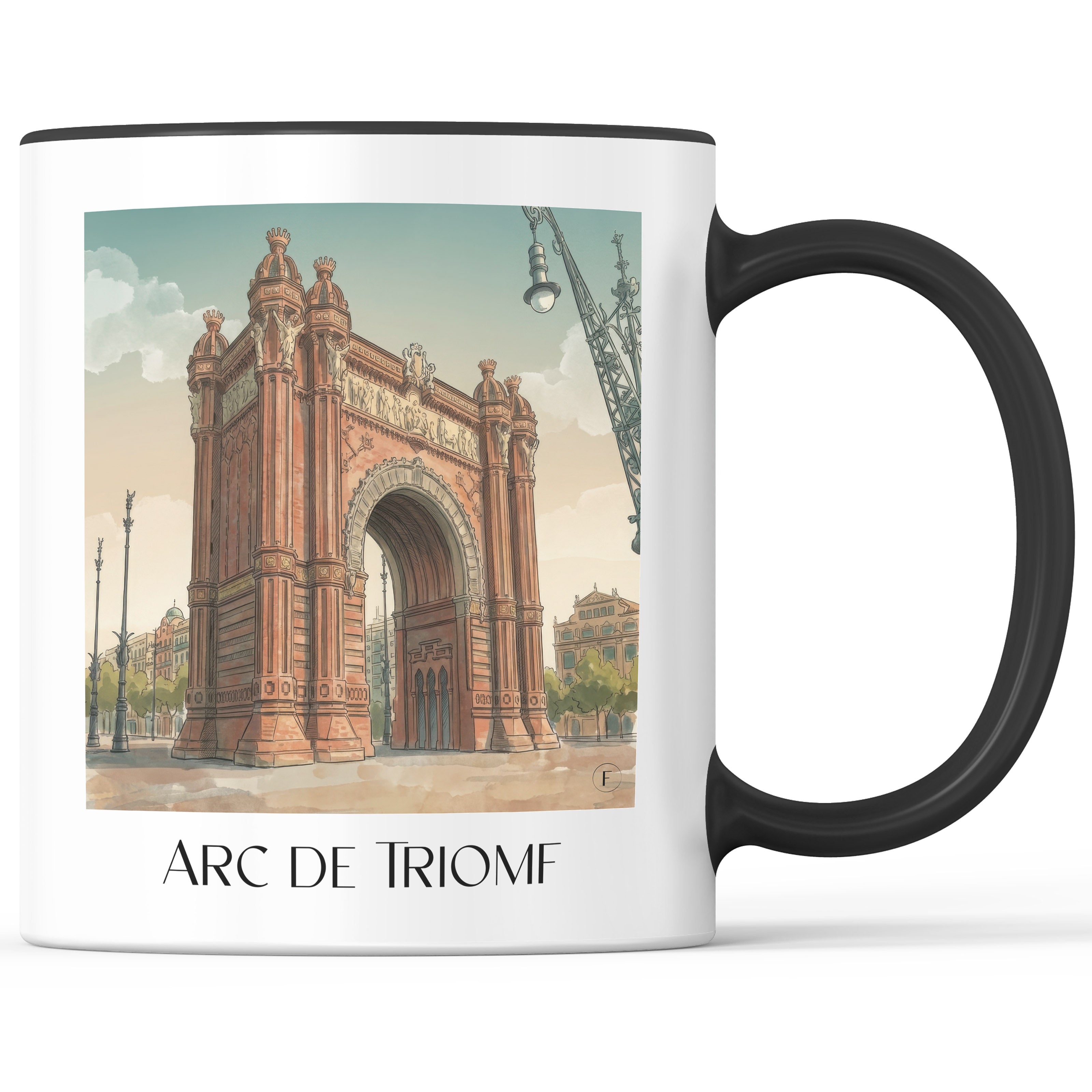 Arc de Triomf Kaffeebecher - Barcelona - Spanien Becher - Kaffeetasse im Aquarell Stil - favplace