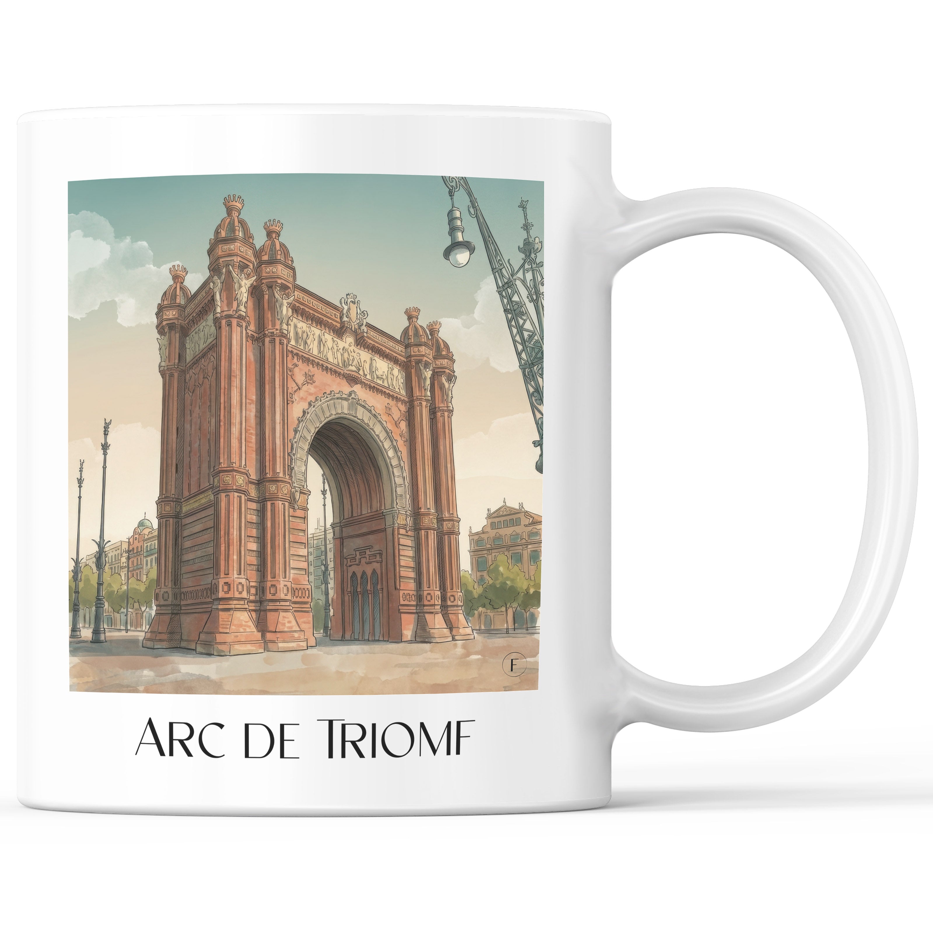 Arc de Triomf Kaffeebecher - Barcelona - Spanien Becher - Kaffeetasse im Aquarell Stil - favplace