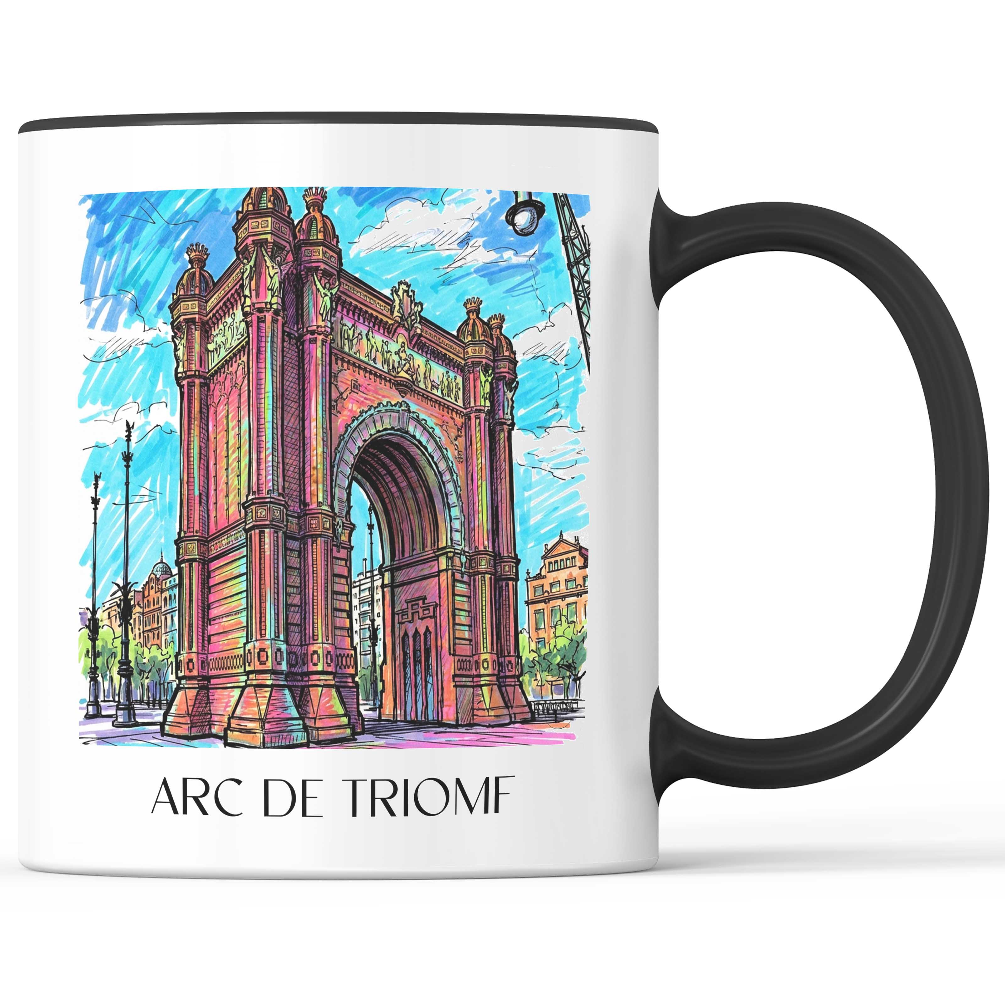 Arc de Triomf Kaffeebecher - Barcelona - Spanien Becher - Kaffeetasse im Tag Graffiti Stil - favplace