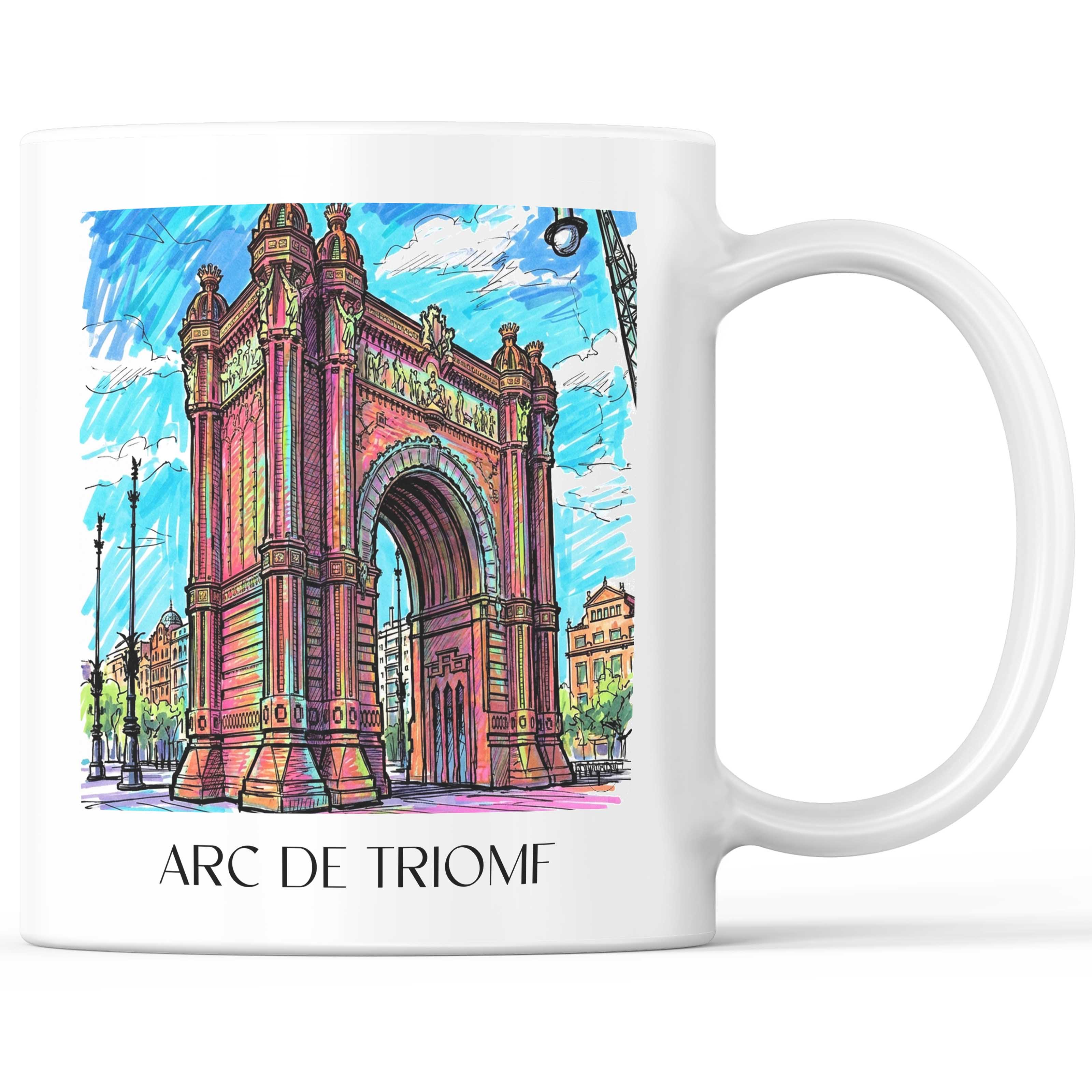 Arc de Triomf Kaffeebecher - Barcelona - Spanien Becher - Kaffeetasse im Tag Graffiti Stil - favplace