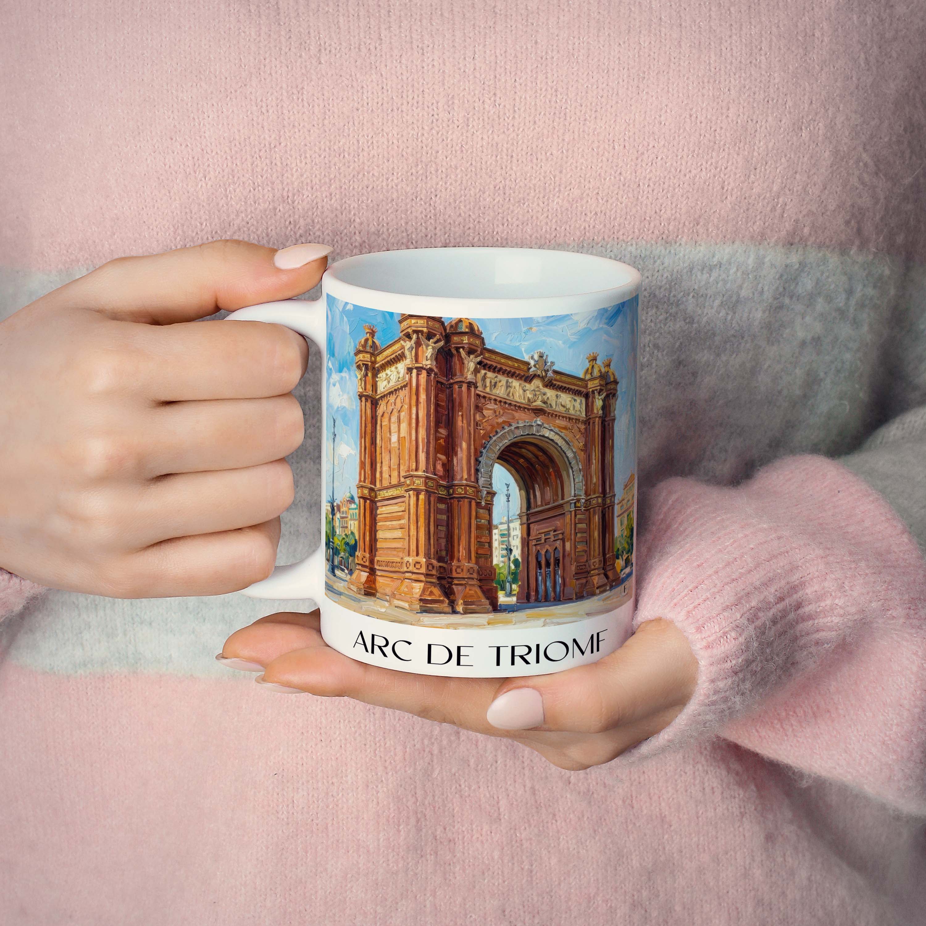 arc-de-triomf-barcelona-spanien-kaffeebecher-oil-painting-oelgemaelde